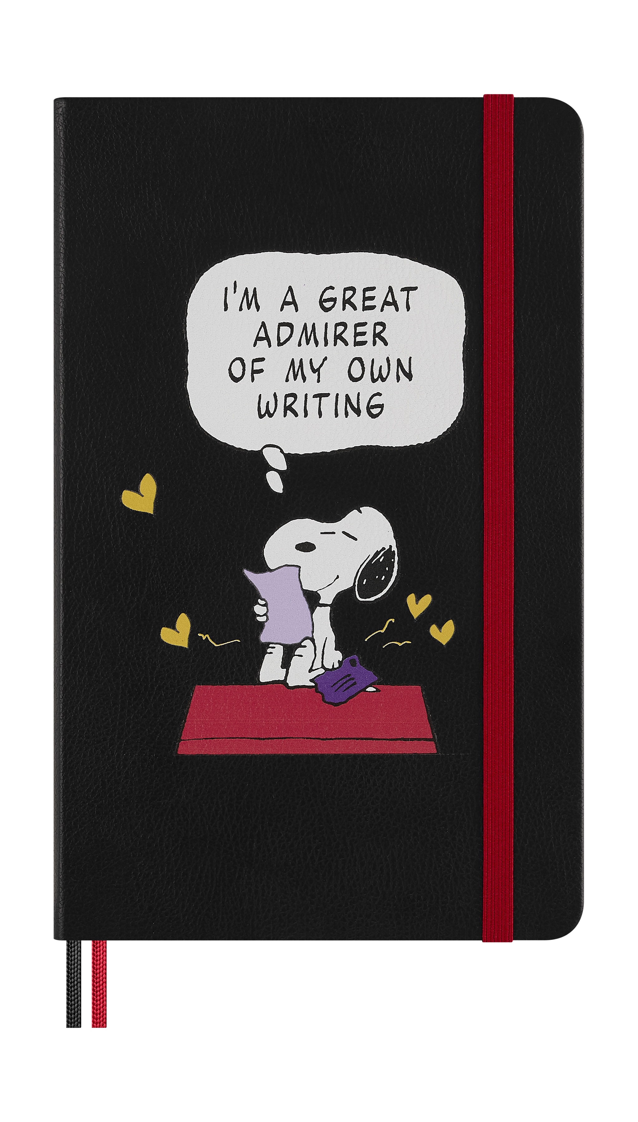 Cuaderno large hojas rayadas tapa dura edición limitada Peanuts Moleskine negro con ilustración Negro-1