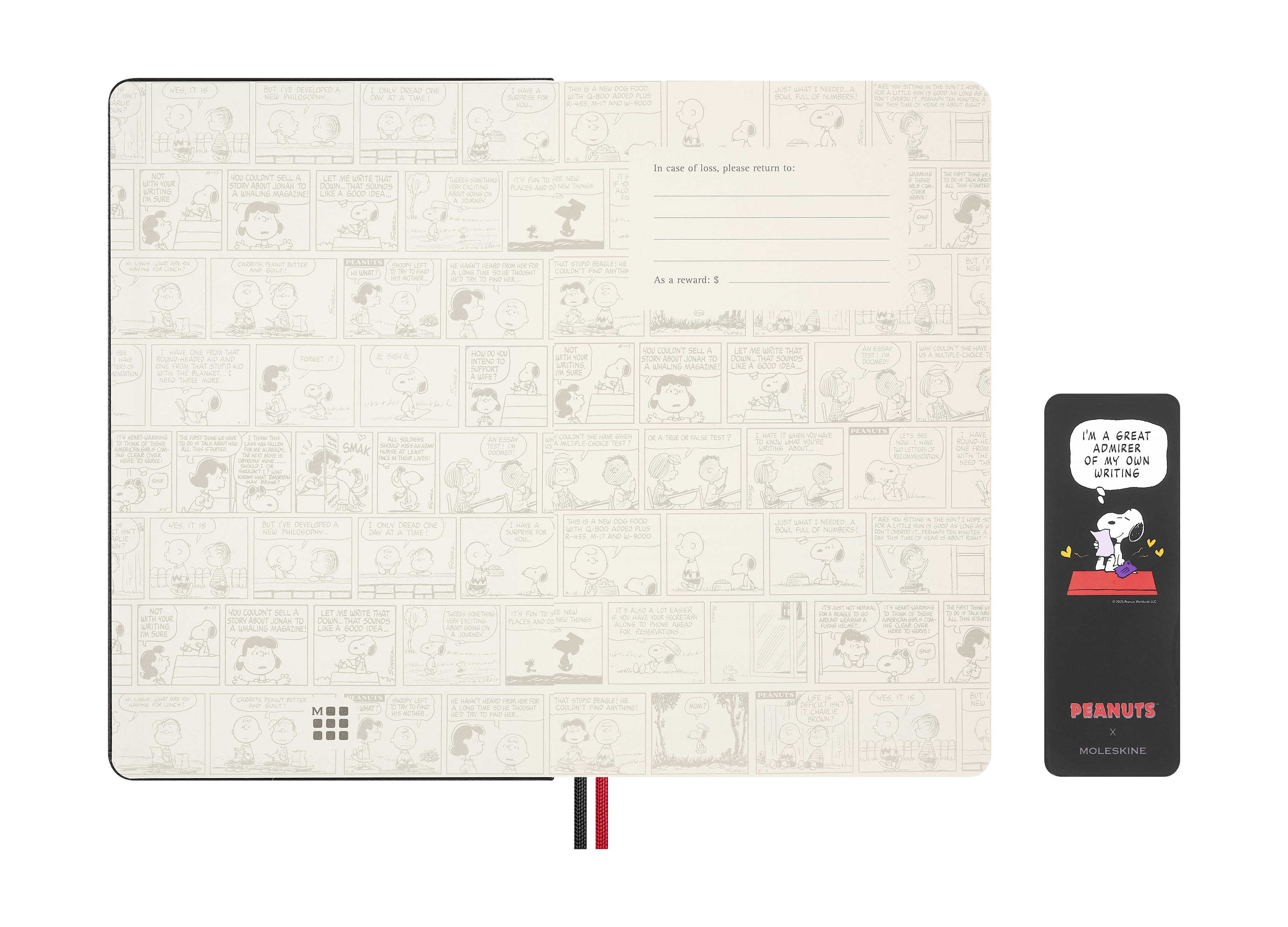 Cuaderno large hojas rayadas tapa dura edición limitada Peanuts Moleskine negro con ilustración Negro-2