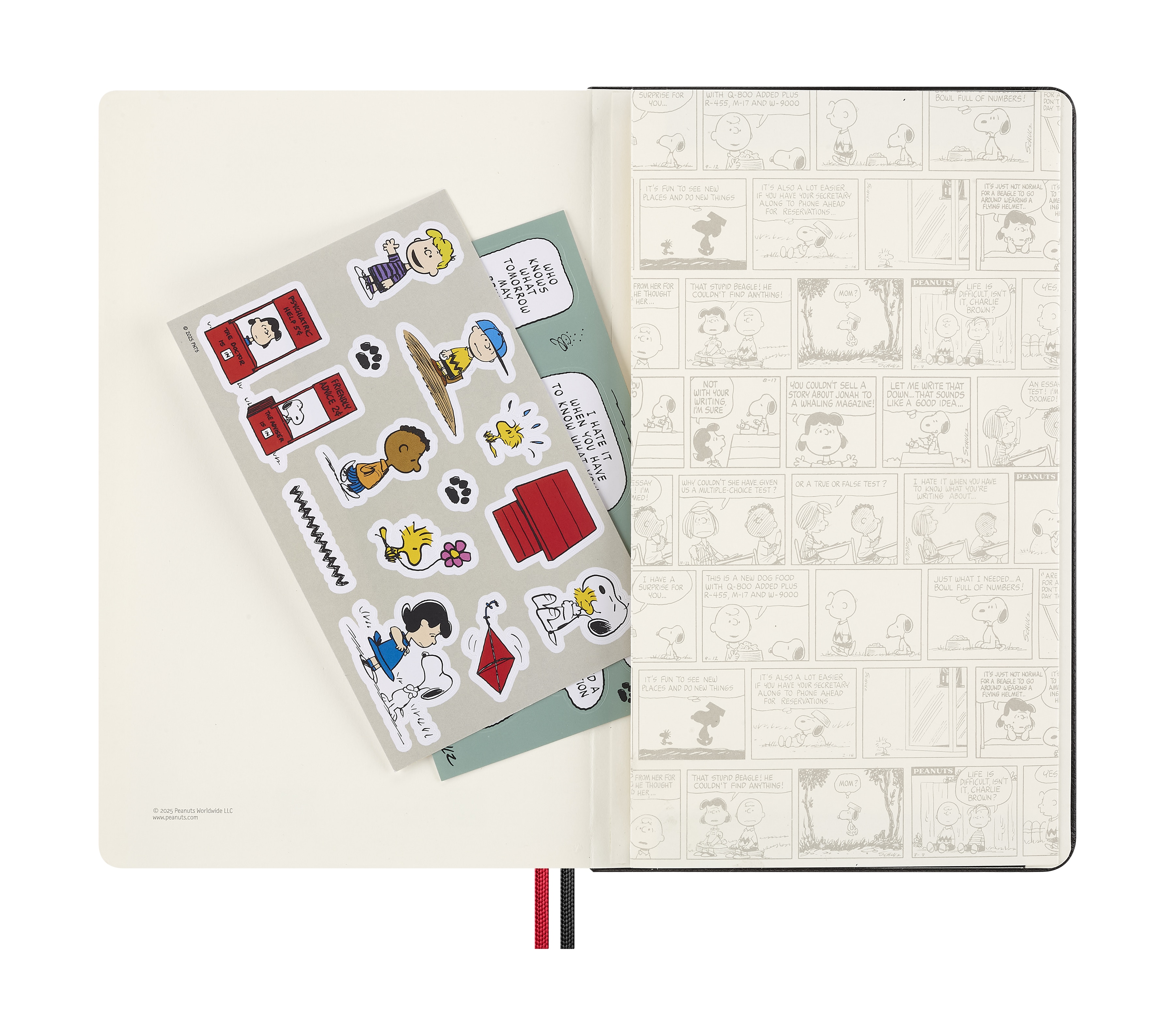 Cuaderno large hojas rayadas tapa dura edición limitada Peanuts Moleskine negro con ilustración Negro-6