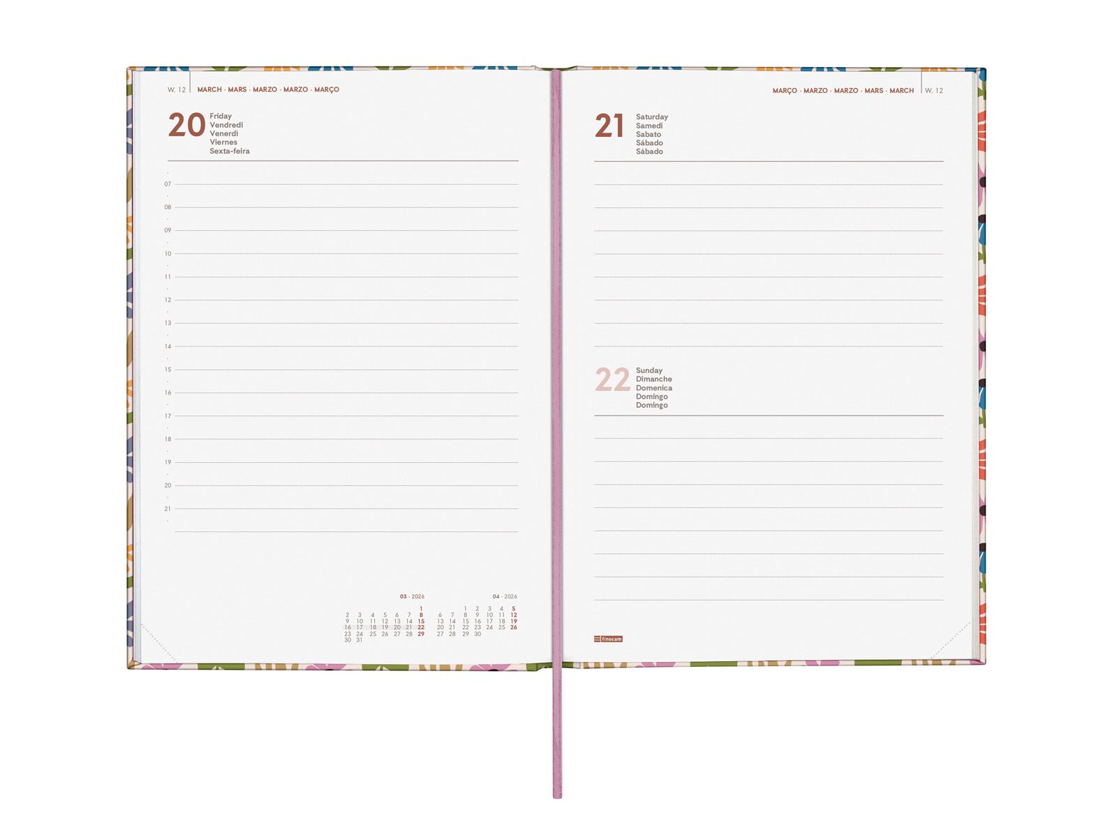 Agenda Ano 2026 Dynamic Porto Design Y10-140x204 mm 1 Día Página Camila Finocam Multicolor Internacional Multilingüe 4