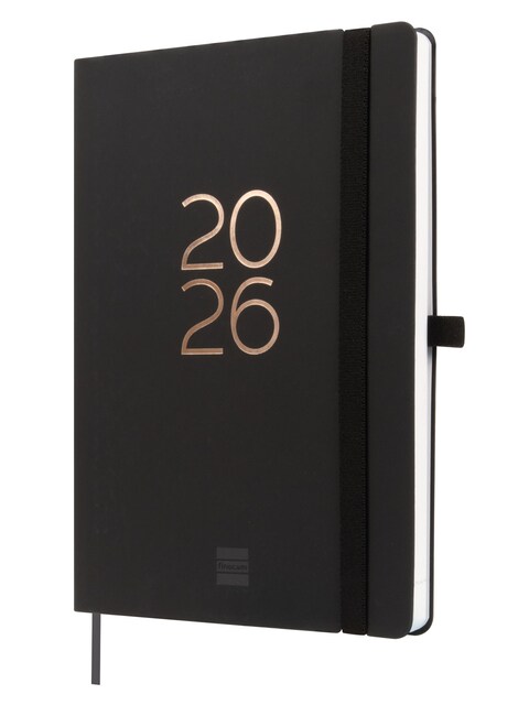 Imagen 0 de Agenda encuadernada año 2026 Capri FA5-148x210 mm Semana Vista Vertical Finocam negro internacional multilingüe