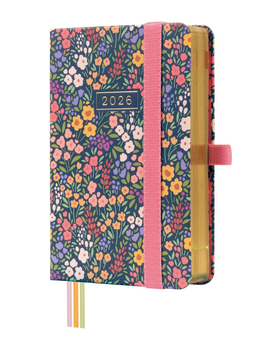 Agenda encuadernada año 2026 Mínimal Design M2-82x127 mm 1 Día Página Flora Finocam multicolor castellano multilingüe 1