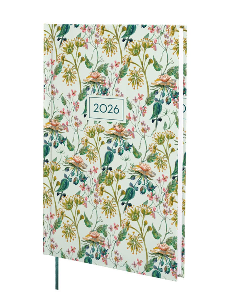 Agenda encuadernada año 2026 Dynamic Porto Design Y10-140x204 mm Semana Vista Vertical Botanic Finocam multicolor castellano multilingüe Multicolor-1