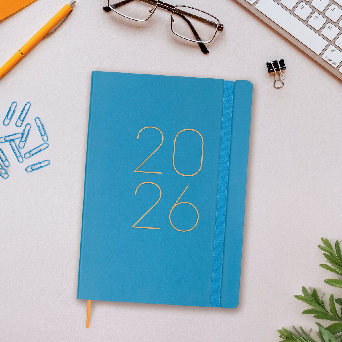 Agenda encuadernada año 2026 Flexi Lisa FA5-148x210 mm Semana Vista Vertical Finocam azul castellano multilingüe Azul-2