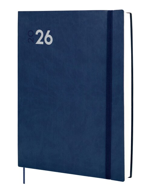 Imagen 0 de Agenda encuadernada año 2026 Dynamic Mara Y12-210x270 mm 1 Día Página Finocam azul catalán multilingüe