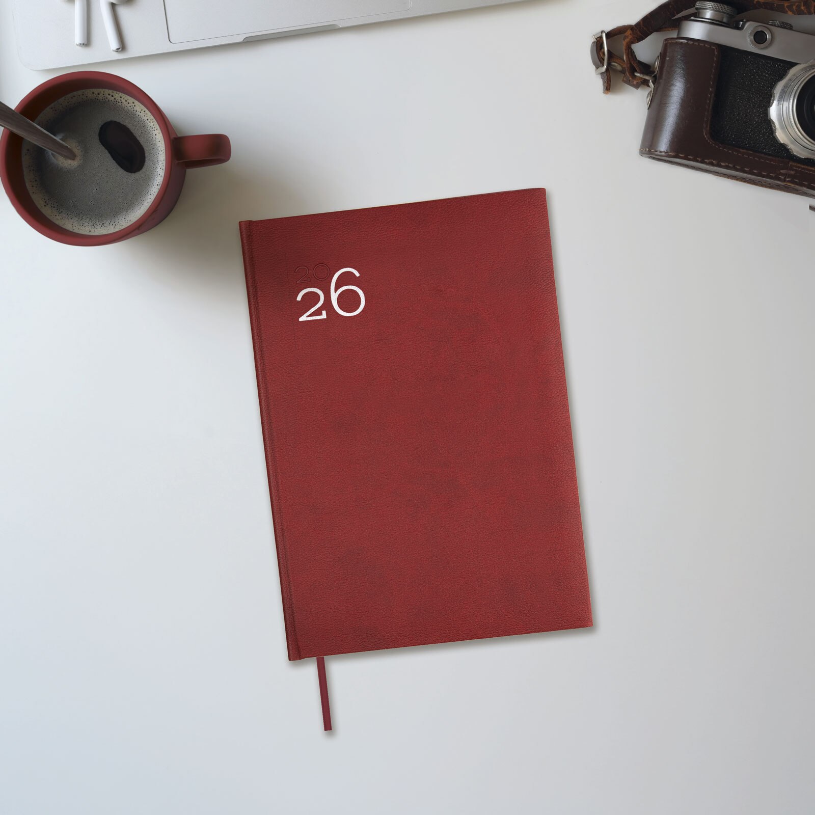 Agenda encuadernada año 2026 Dynamic Milano Y11-165x240 mm Semana Vista Vertical Finocam burdeos catalán multilingüe Burdeos-2