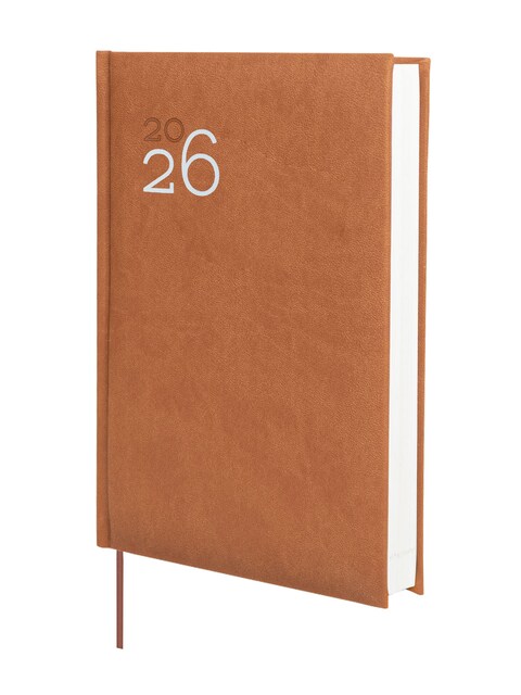 Imagen 0 de Agenda encuadernada año 2026 Dynamic Milano Y10-140x204 mm 1 Día Página Finocam marrón catalán multilingüe