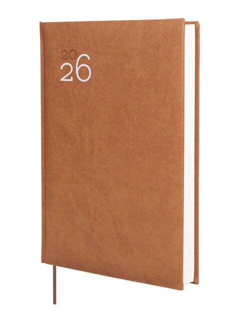 Imagen 0 de Agenda encuadernada año 2026 Dynamic Milano Y11-165x240 mm 1 Día Página Finocam marrón catalán multilingüe