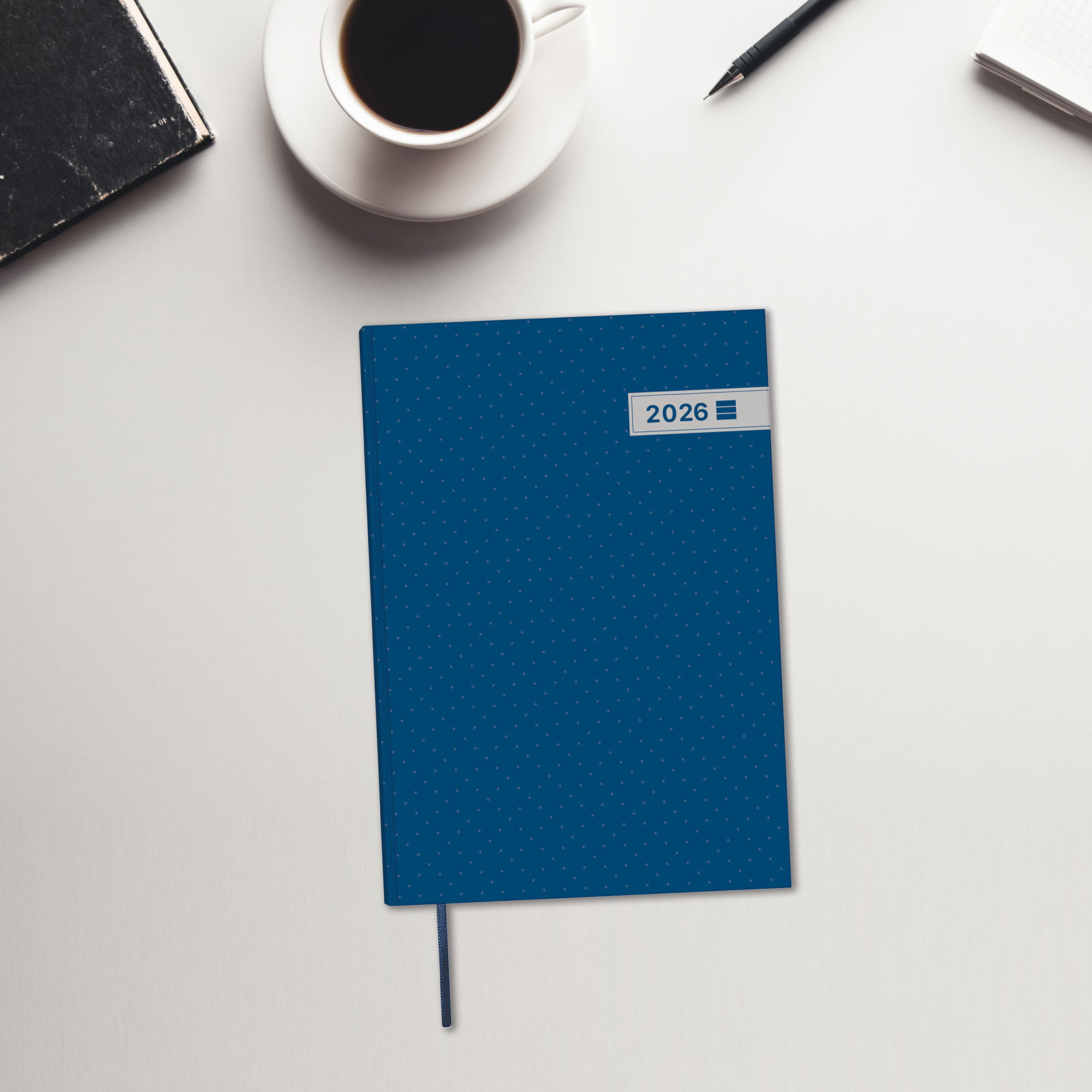 Agenda encuadernada año 2026 Dynamic Porto Y10-140x204 mm 1 Día Página Finocam azul catalán multilingüe 2