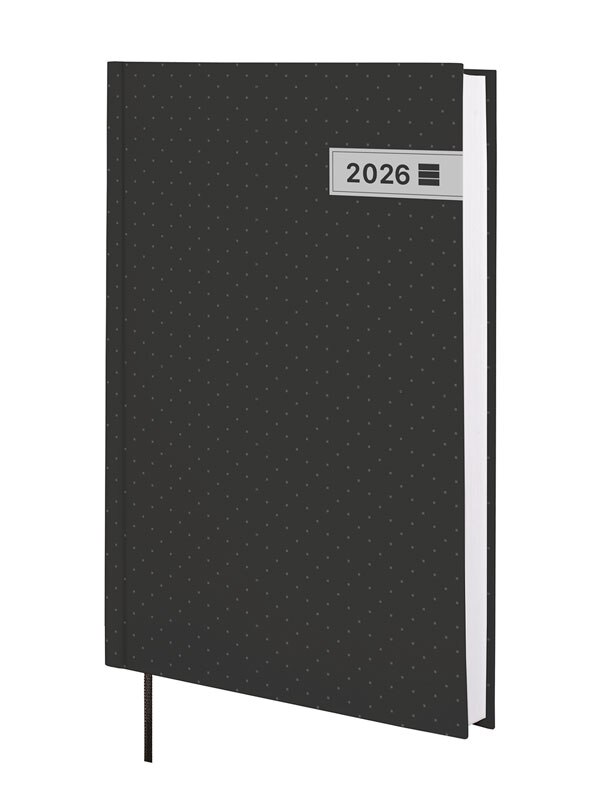 Agenda encuadernada año 2026 Dynamic Porto Y10-140x204 mm 1 Día Página Finocam negro catalán multilingüe 1