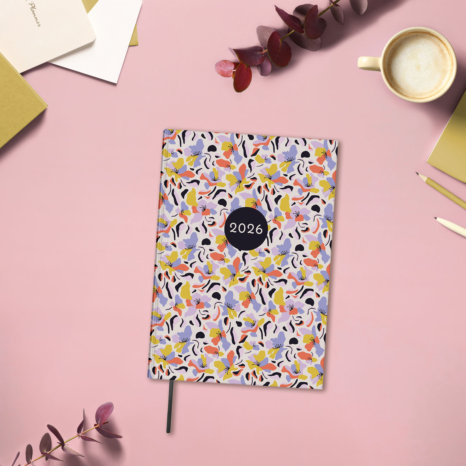 Agenda encuadernada año 2026 Dynamic Porto Design Y10-140x204 mm 1 Día Página Malva Finocam multicolor catalán multilingüe 2