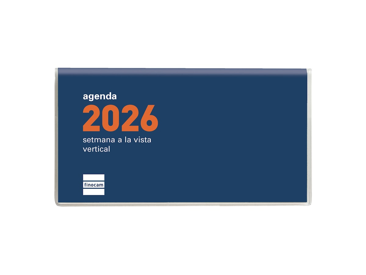 Agenda año 2026 Plana Coctel PL1-118x64 mm Semana Vista Vertical Finocam azul catalán Azul-1