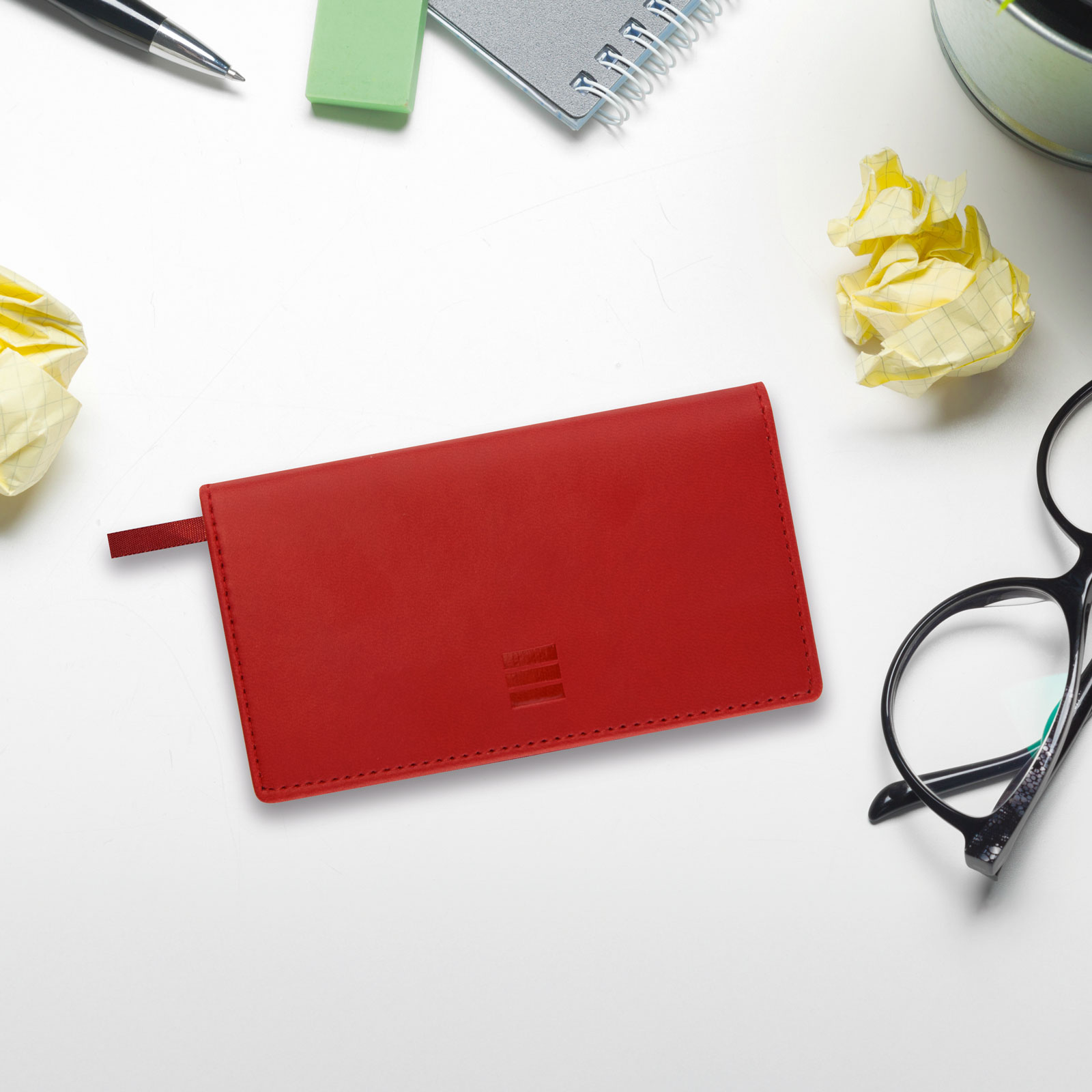 Agenda año 2026 Plana Ibis PL1-118x64 mm Semana Vista Vertical Finocam rojo catalán Rojo-2
