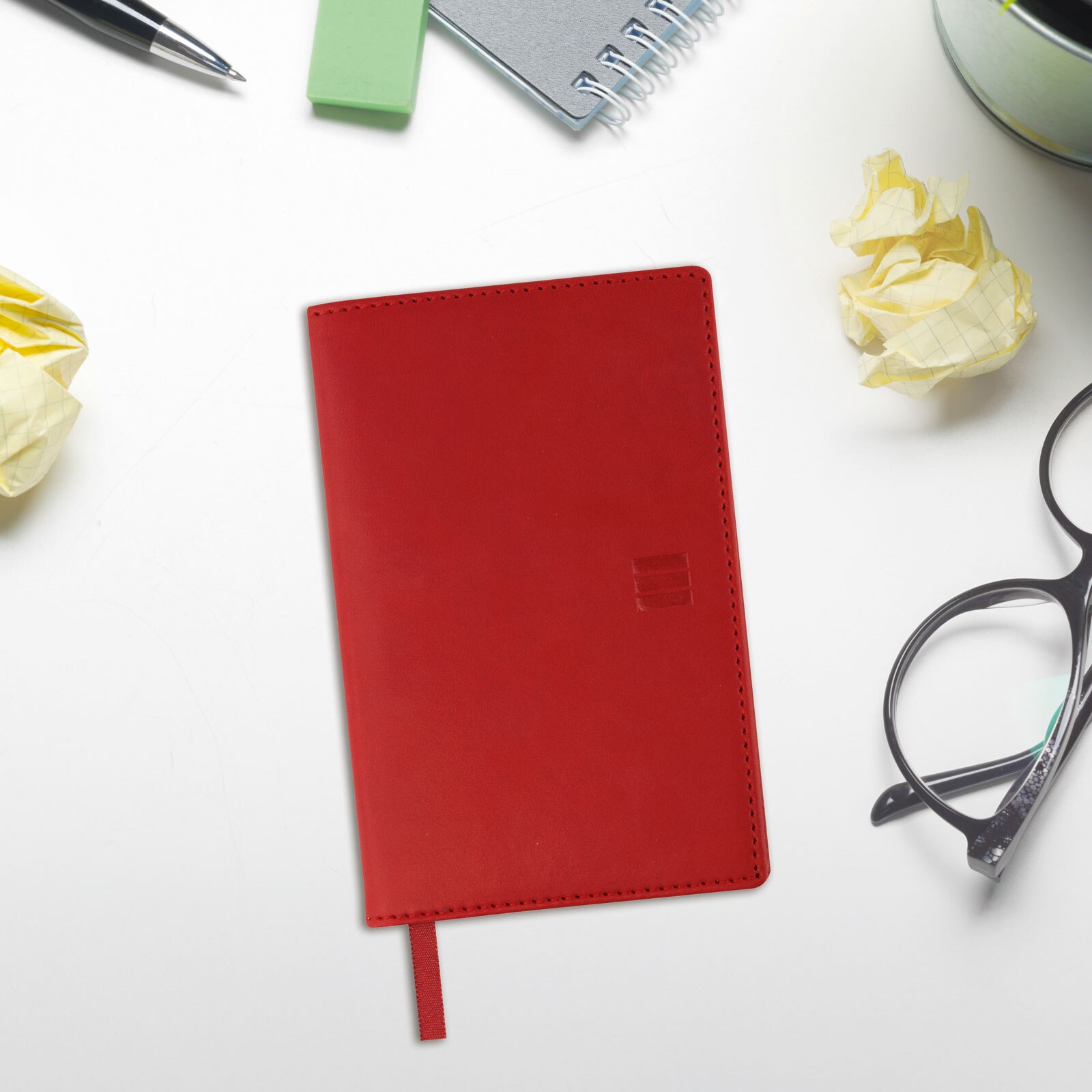 Agenda año 2026 Plana Ibis PL3-82x127 mm Semana Vista Horizontal Finocam rojo catalán Rojo-2