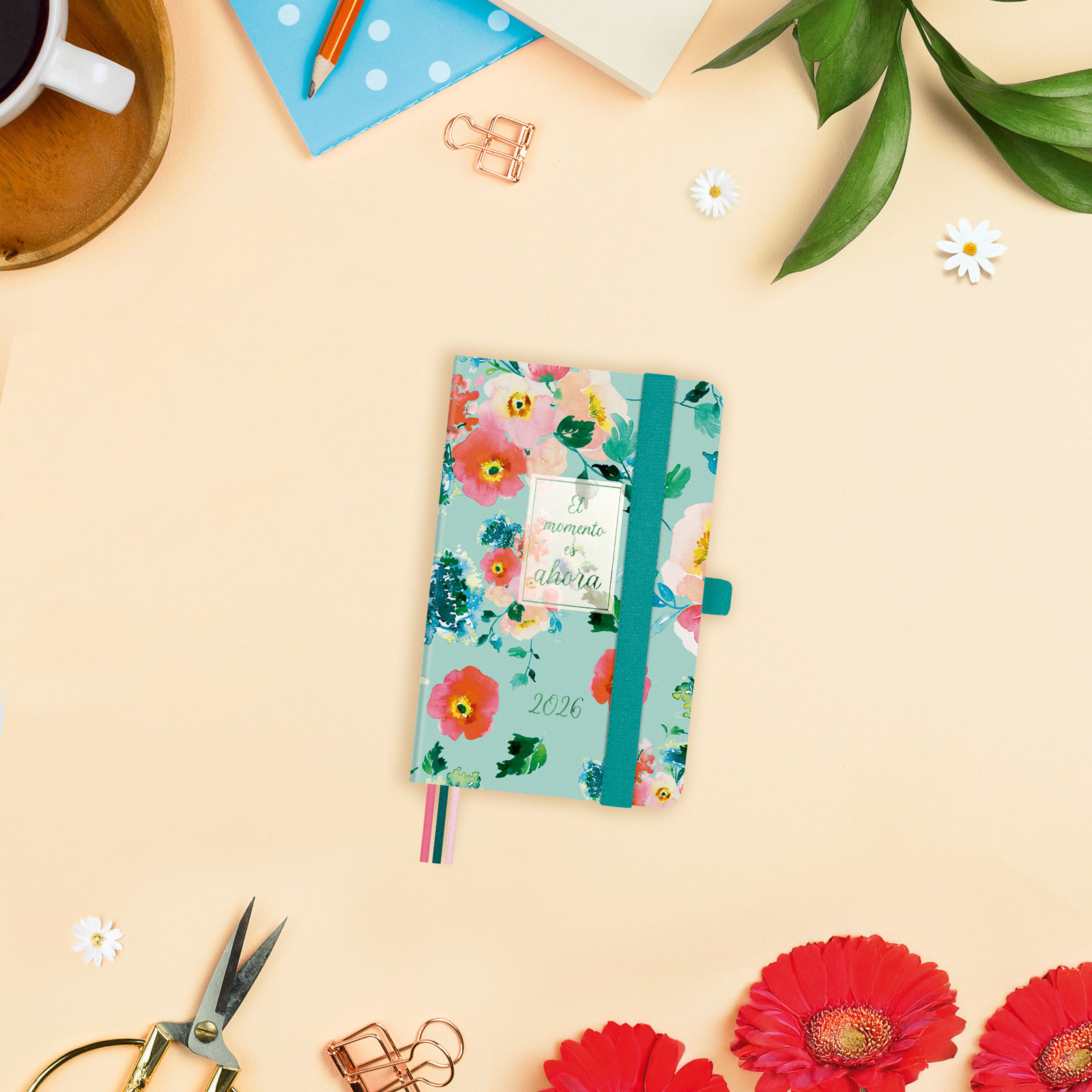 Agenda encuadernada año 2026 Mínimal Design M2-82x127 mm Semana Vista Horizontal Ahora Finocam multicolor castellano multilingüe Multicolor-2