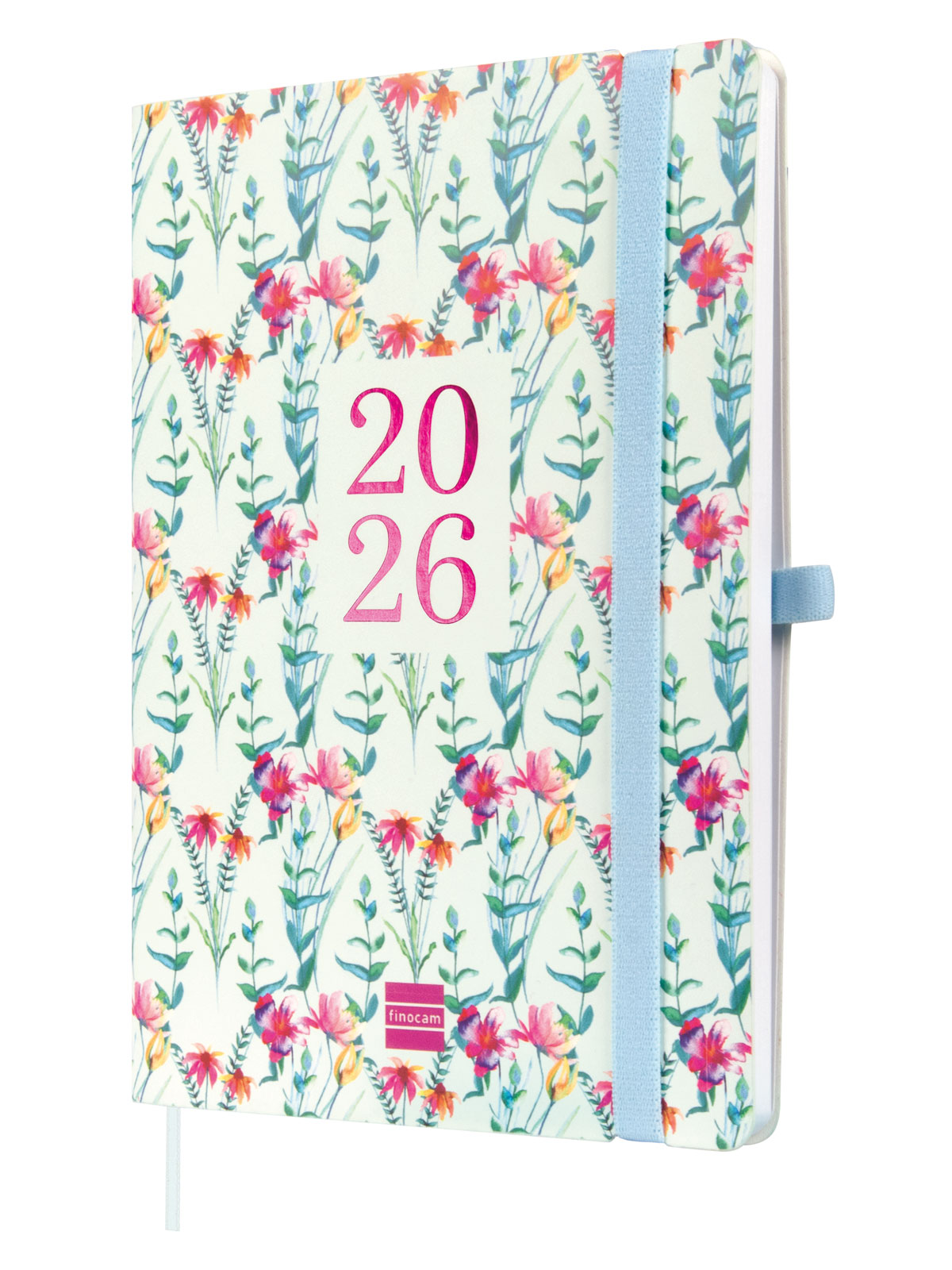 Agenda encuadernada año 2026 Capri FA5-148x210 mm Semana Vista Vertical Happy Finocam multicolor internacional multilingüe Multicolor-1