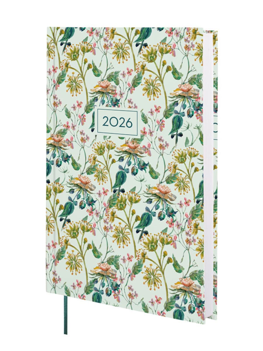 Agenda encuadernada año 2026 Dynamic Porto Design Y10-140x204 mm 1 Día Página Botanic Finocam multicolor castellano multilingüe Multicolor-1