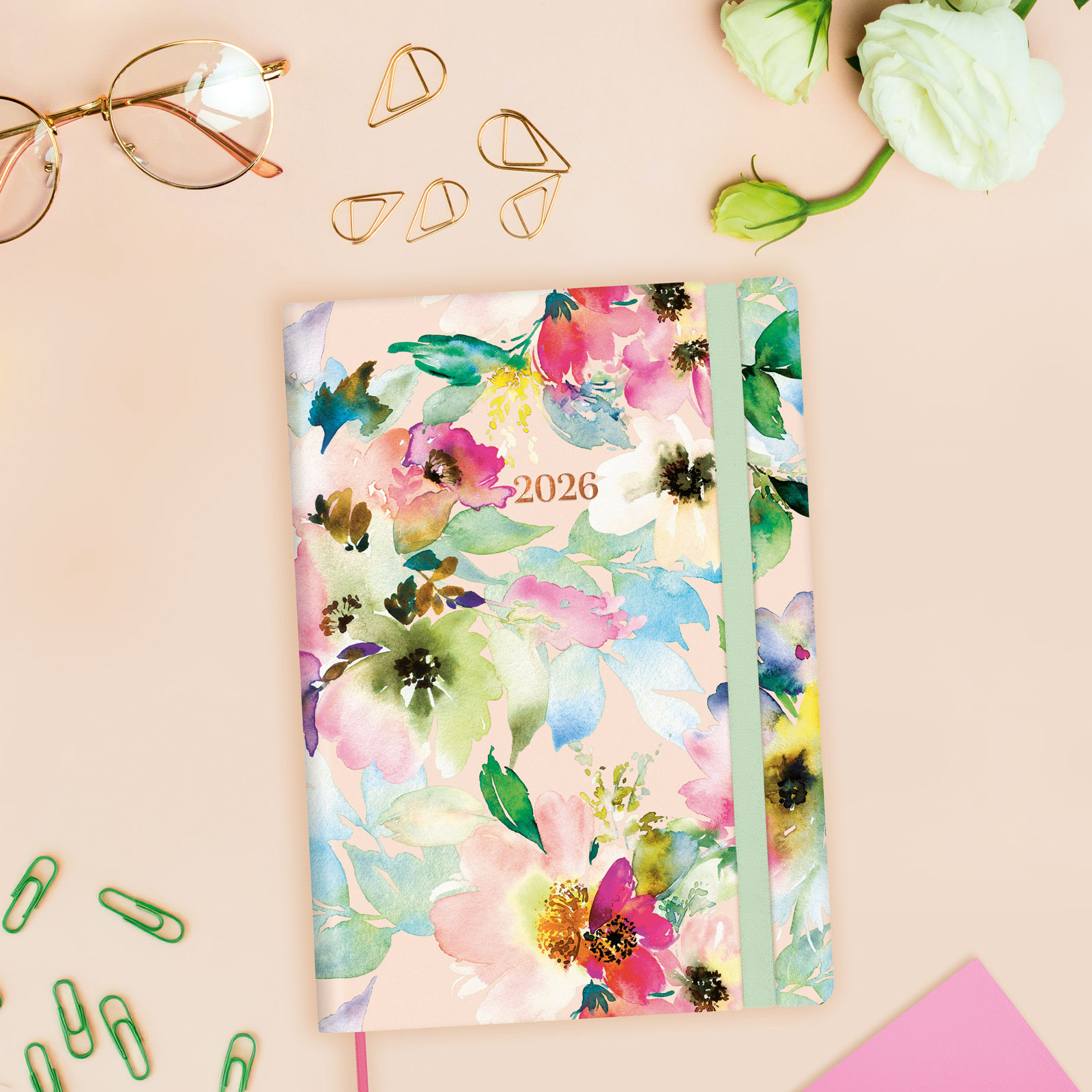 Agenda encuadernada año 2026 Flexi Joy FA5-148x210 mm 1 Día Página Bloom Finocam multicolor castellano multilingüe Multicolor-2