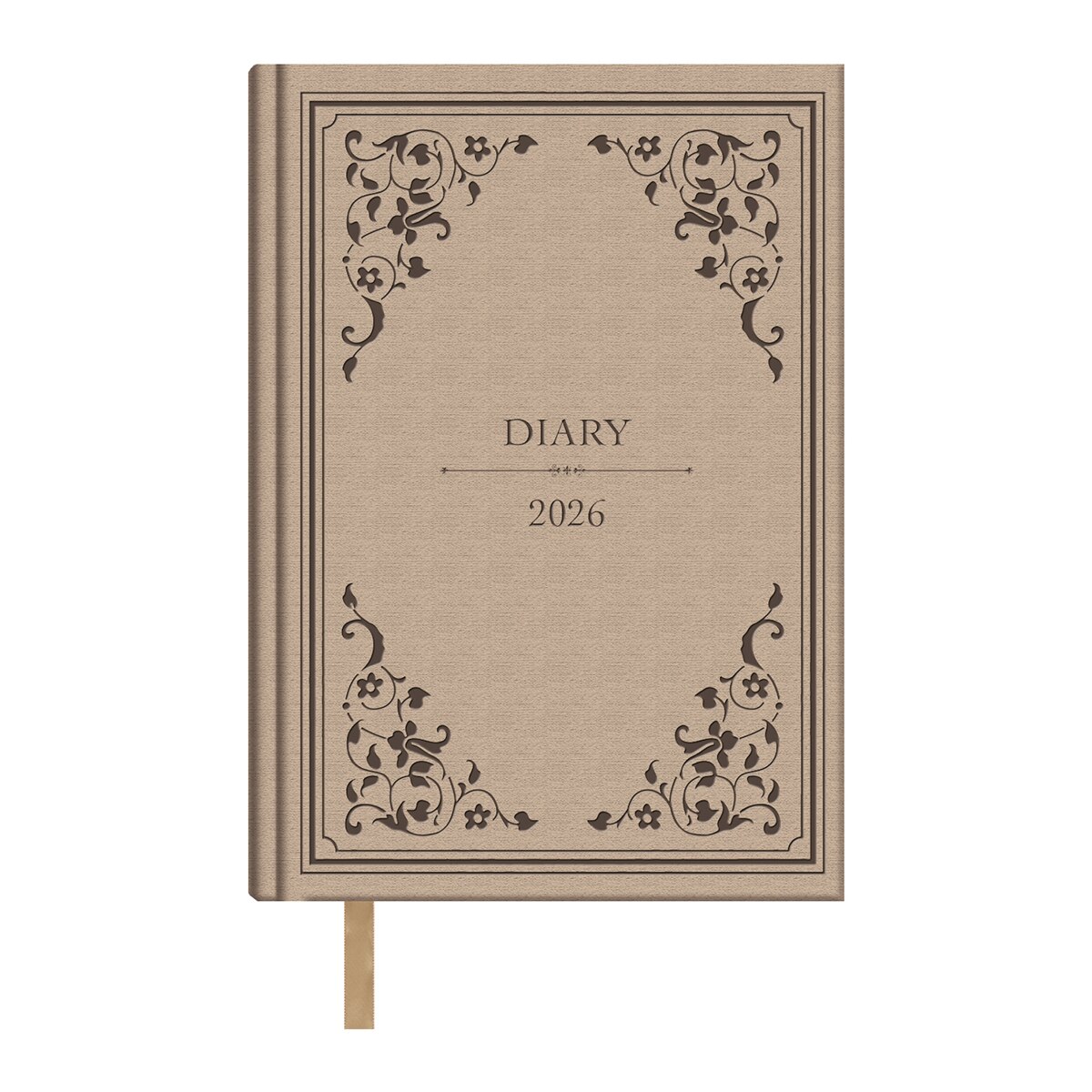Agenda día página 14 x 20 cm. Victorian beige castellano Beige-1