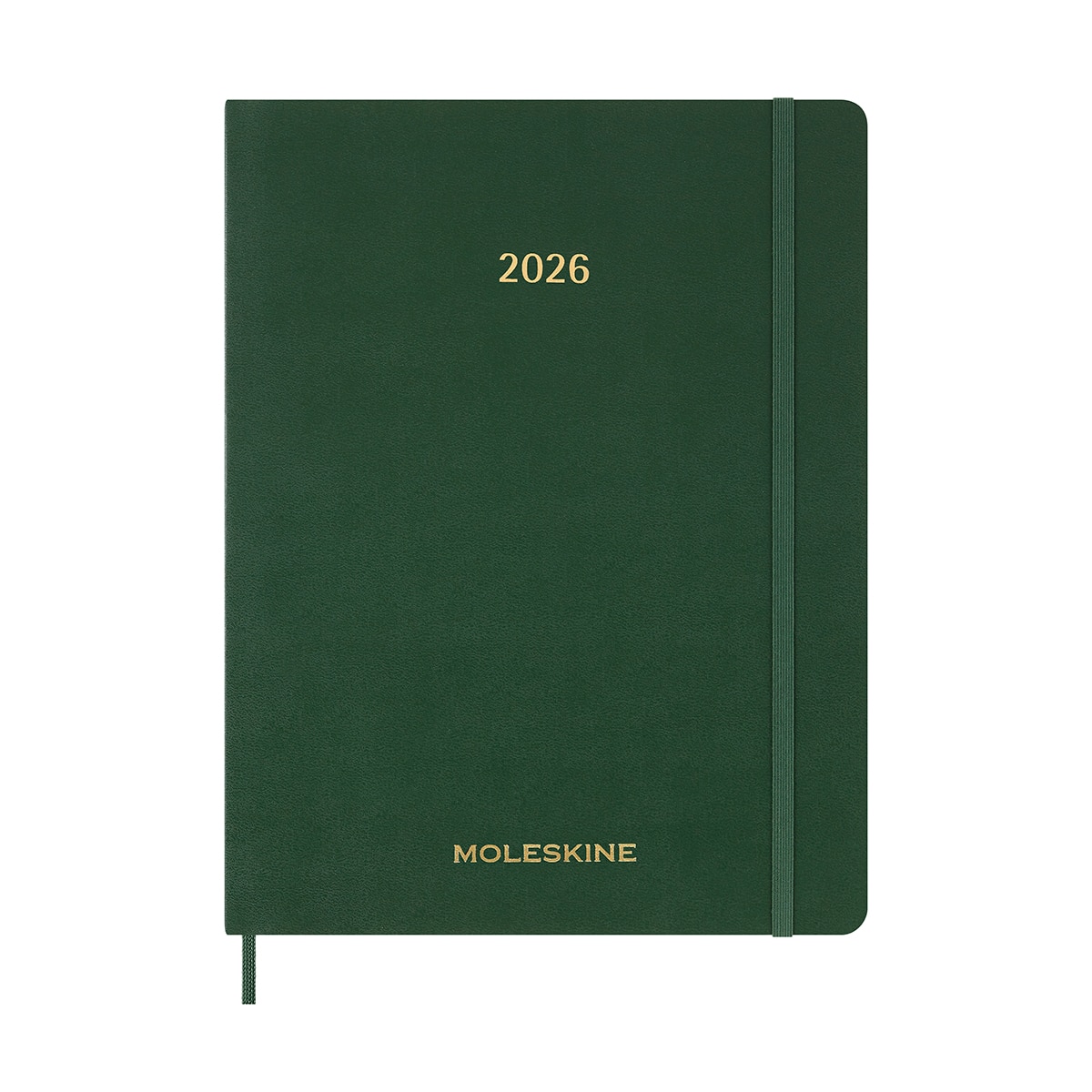 Agenda xxl 2026 semana vista vertical tapa blanda Moleskine verde mirto en inglés