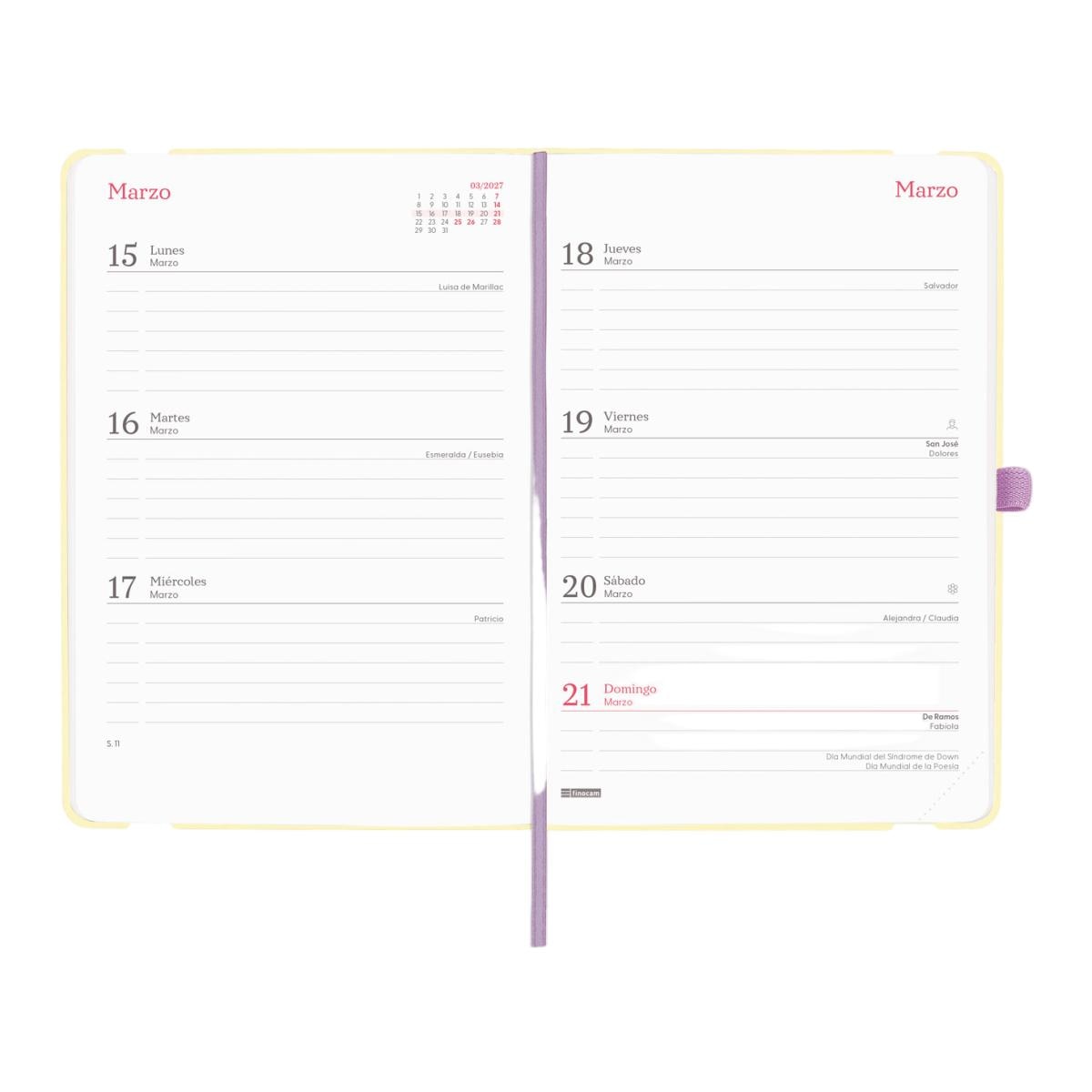 Agenda 16 meses septiembre 2026-diciembre 2027 Capri F4-118x168 mm semana vista horizontal Happy Finocam 5