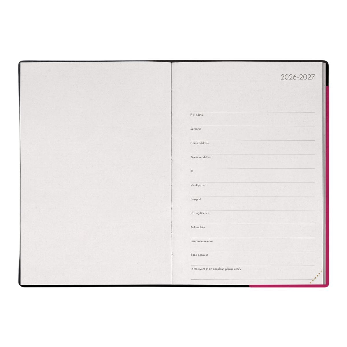 Agenda 1 Dia por Página 16 Meses 26/27 Legami Rasperry Jam Multilingüe Rosa-2