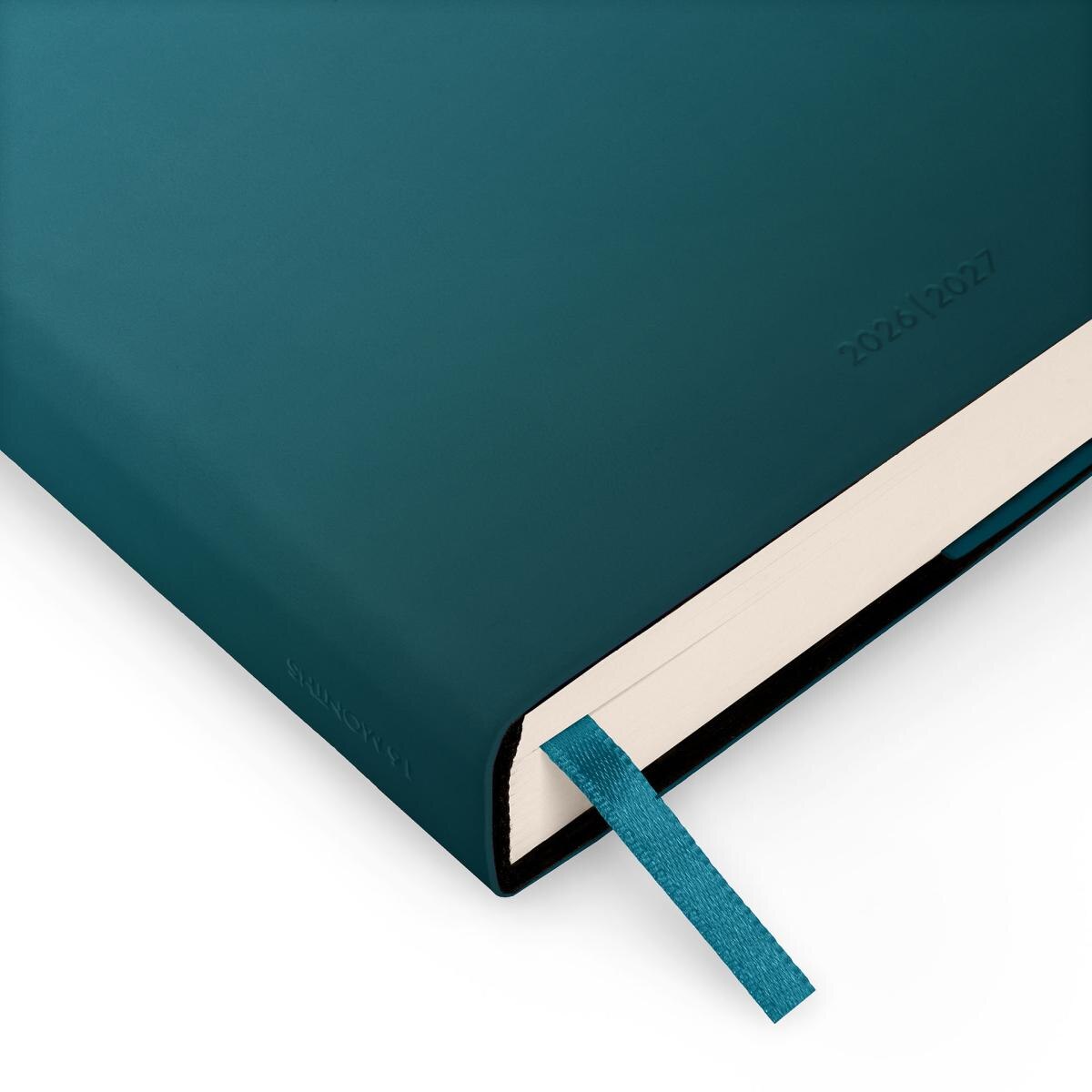Agenda 1 Dia por Página 16 Meses 26/27 Legami Deep Teal Multilingüe Preto-9