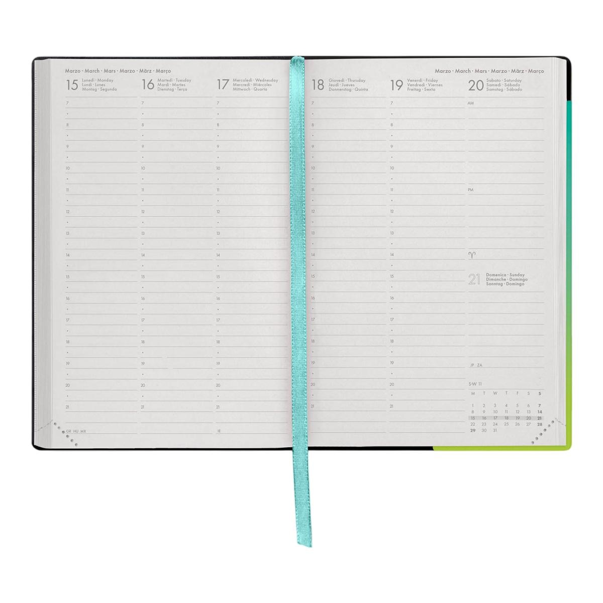 Agenda Semanal Vista 16 Meses 26/27 Medium Legami Shades of Green 3