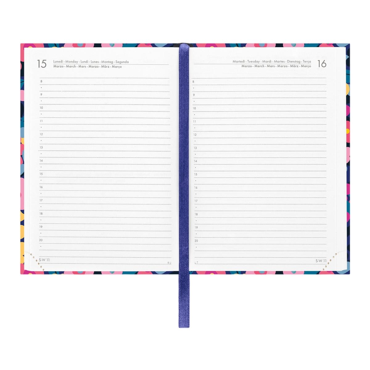 Agenda 1 Dia por Página 16 Meses 26/27 Legami Flowers Multilingüe 3