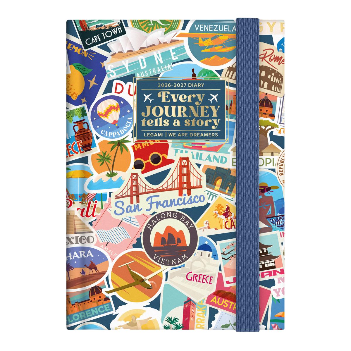 Imagem 0 de Agenda 1 Dia por Página 16 Meses 26/27 Legami Travel Stickers Multilingüe