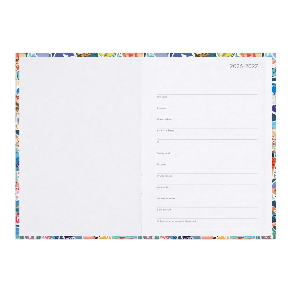 Agenda 1 Dia por Página 16 Meses 26/27 Legami Travel Stickers Multilingüe 2