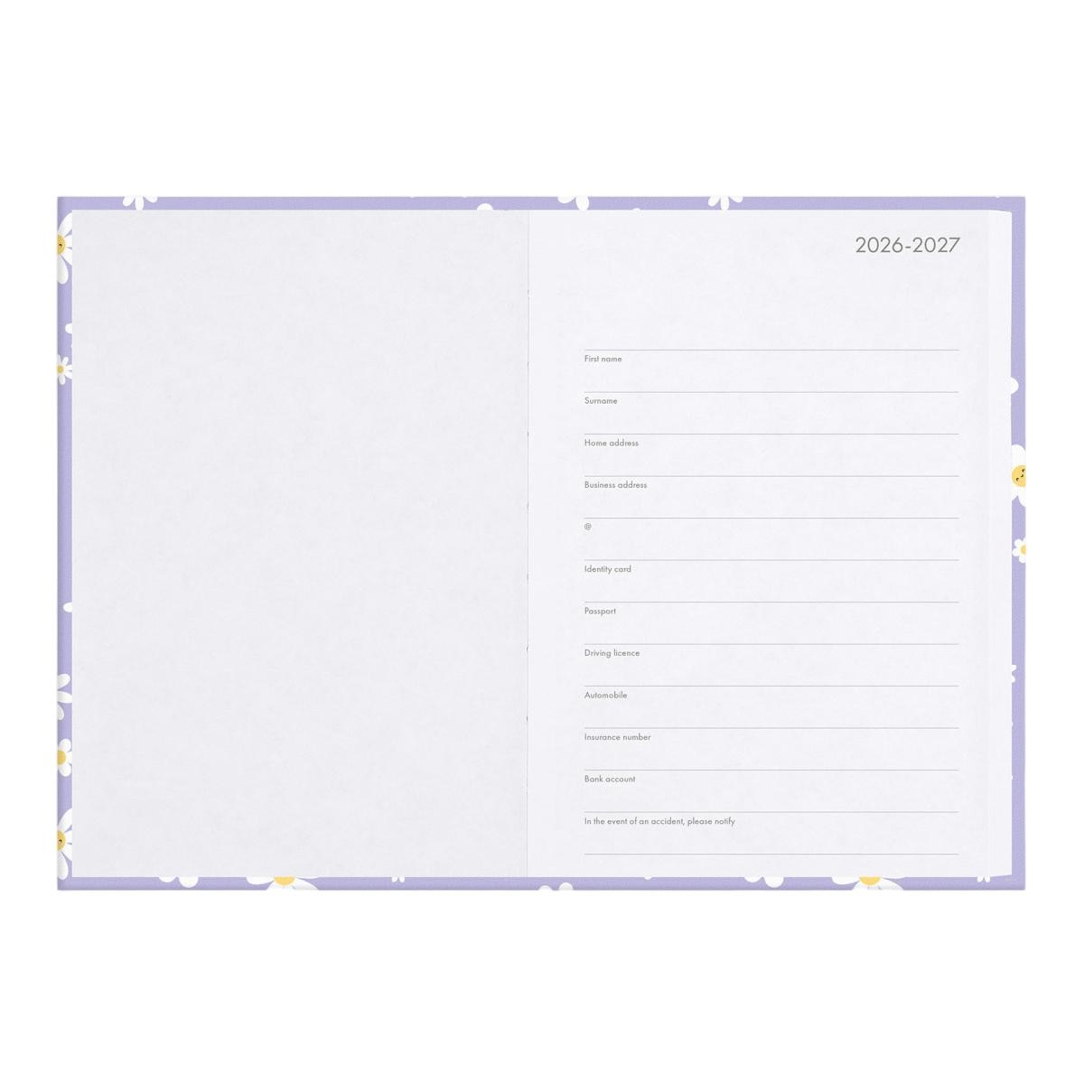 Agenda 1 Dia por Página 16 Meses 26/27 Legami Daisy Multilingüe 2