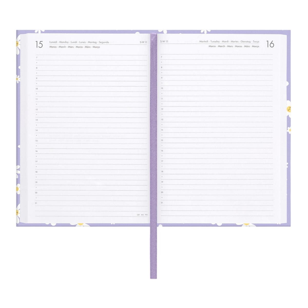 Agenda 1 Dia por Página 16 Meses 26/27 Legami Daisy Multilingüe 3