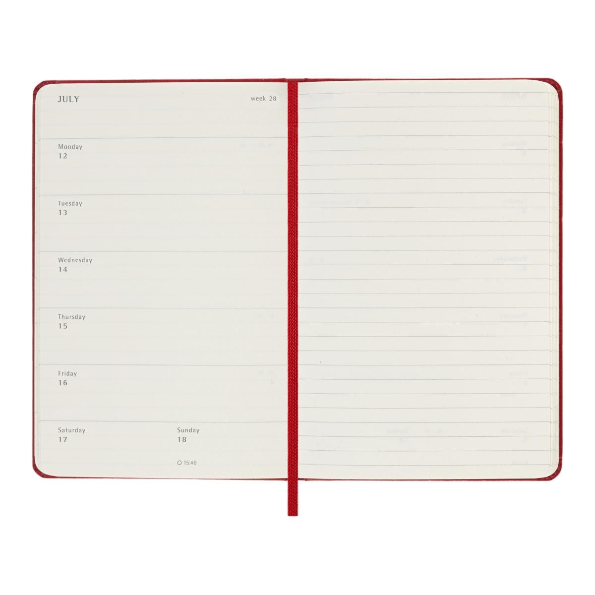 Agenda 2026-2027 18 Meses Semanal de Bolso Vermelho de Capa Dura Vermelho-4