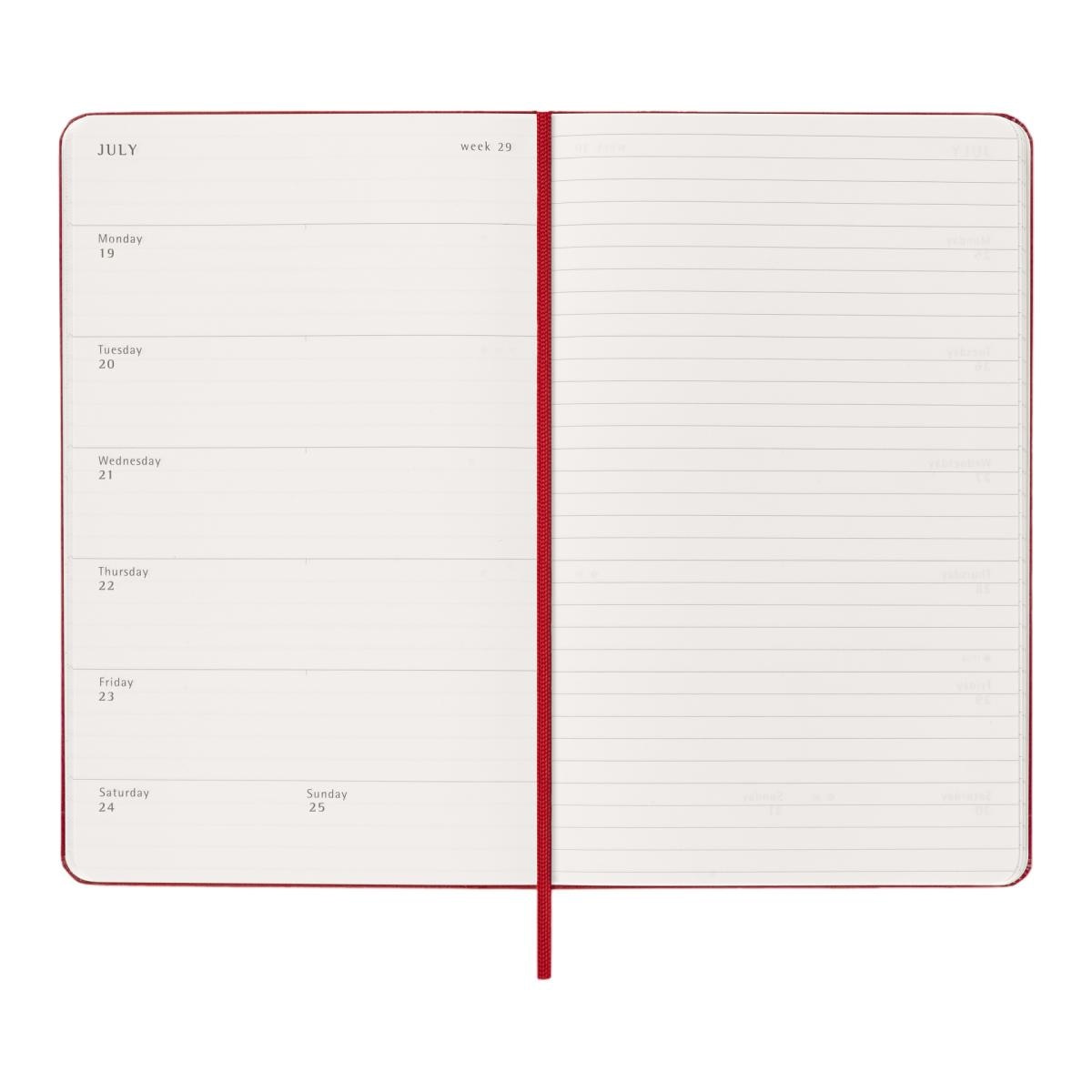 Agenda Semanal 18 Meses 2026-2027 A5 Vermelha Vermelho-4