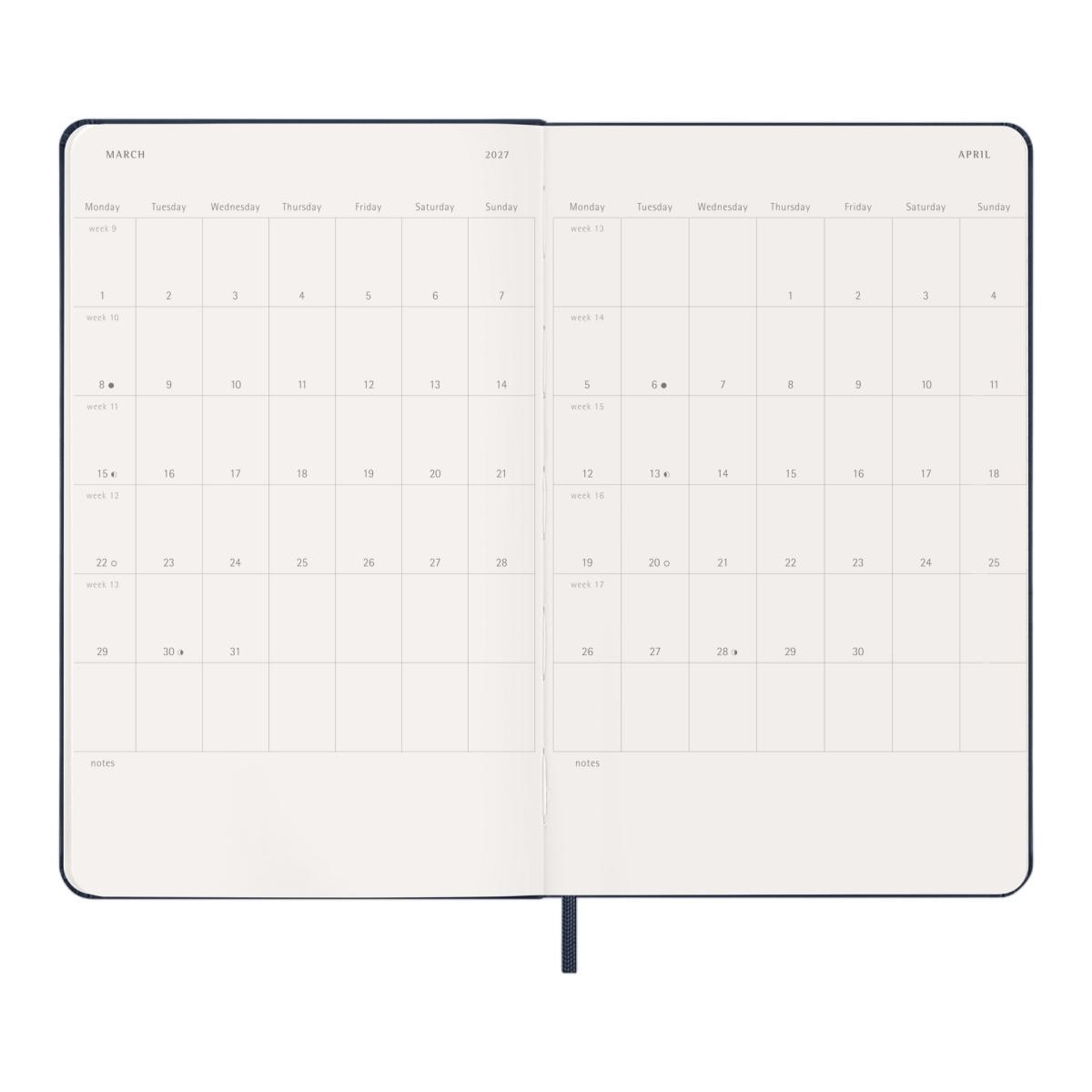 Agenda Semanal 18 Meses 2026-2027 A5 Azul Azul-5