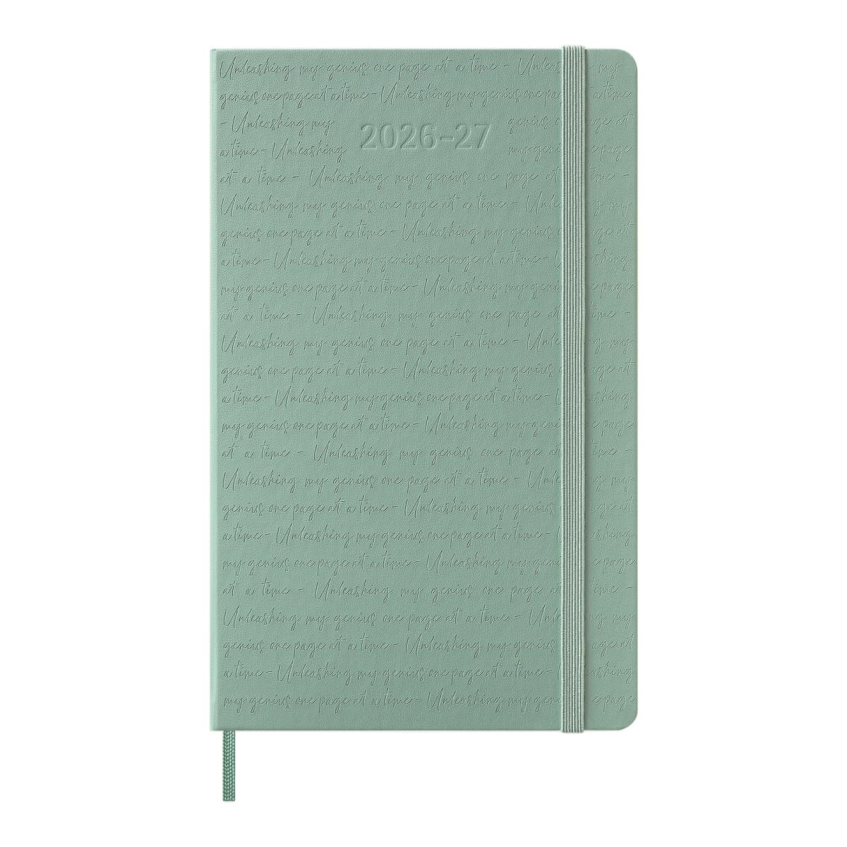 Agenda large 18 meses de julio 2026 a diciembre 2027 semana vista tapa dura Moleskine verde salvia en inglés Verde-2