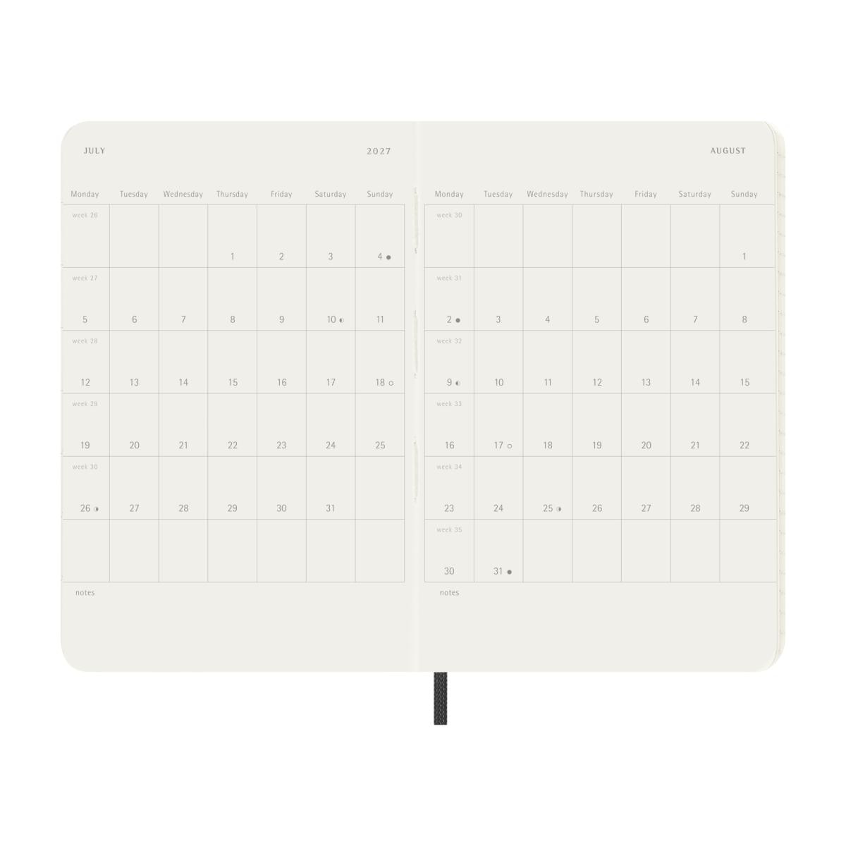 Agenda Semanal 18 Meses 2026-2027 Bolso Soft Preto Preto-5