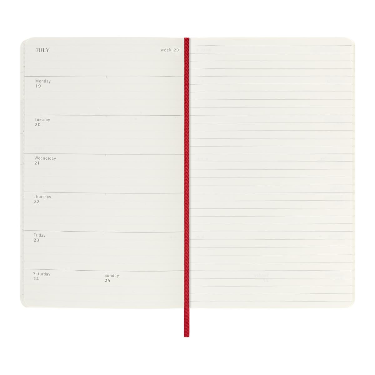 Agenda Semanal 18 Meses 2026-2027 A5 Soft Vermelha Vermelho-4