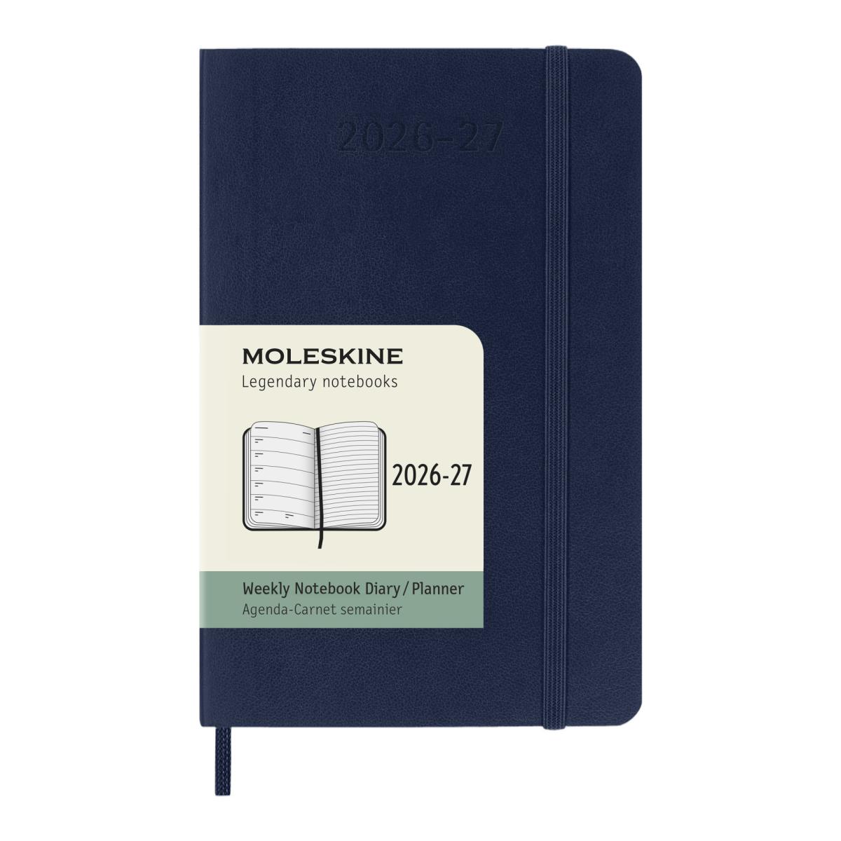 Imagen 1 de Agenda pocket 18 meses de julio 2026 a diciembre 2027 semana vista tapa blanda Moleskine azul zafiro en inglés Azul
