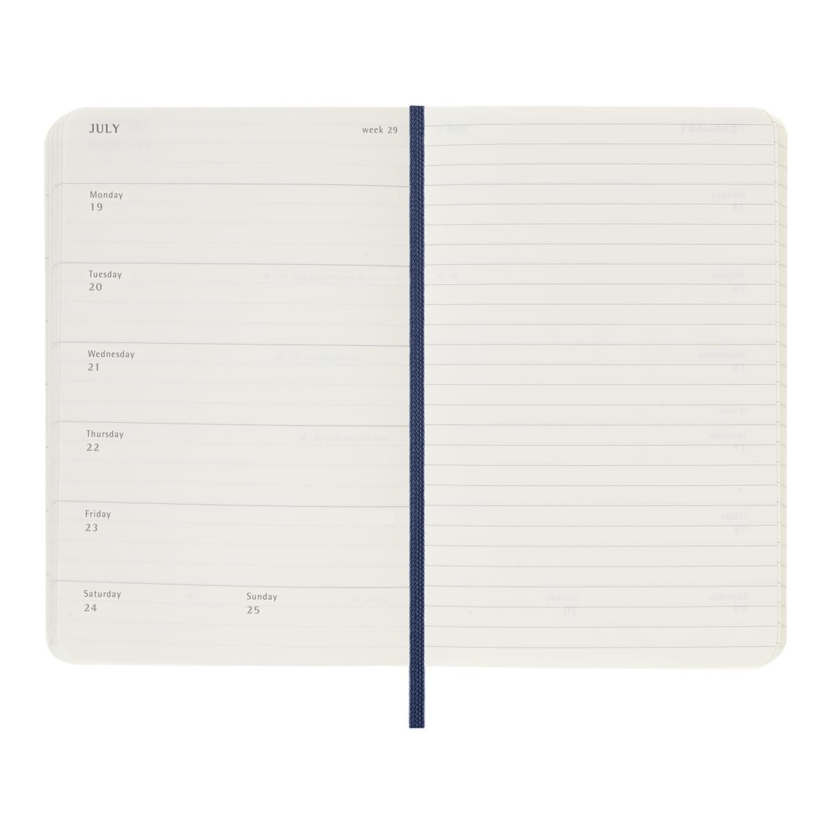 Imagen 4 de Agenda pocket 18 meses de julio 2026 a diciembre 2027 semana vista tapa blanda Moleskine azul zafiro en inglés Azul