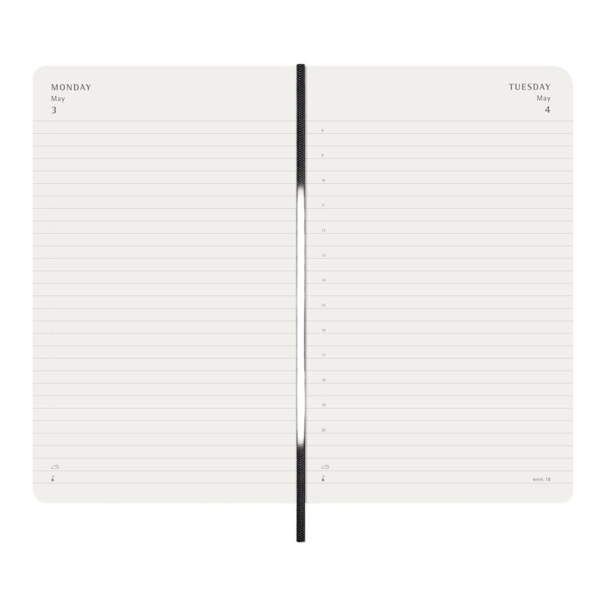 Agenda Diária 18 Meses 2026-2027 A5 Soft Preto Preto-4