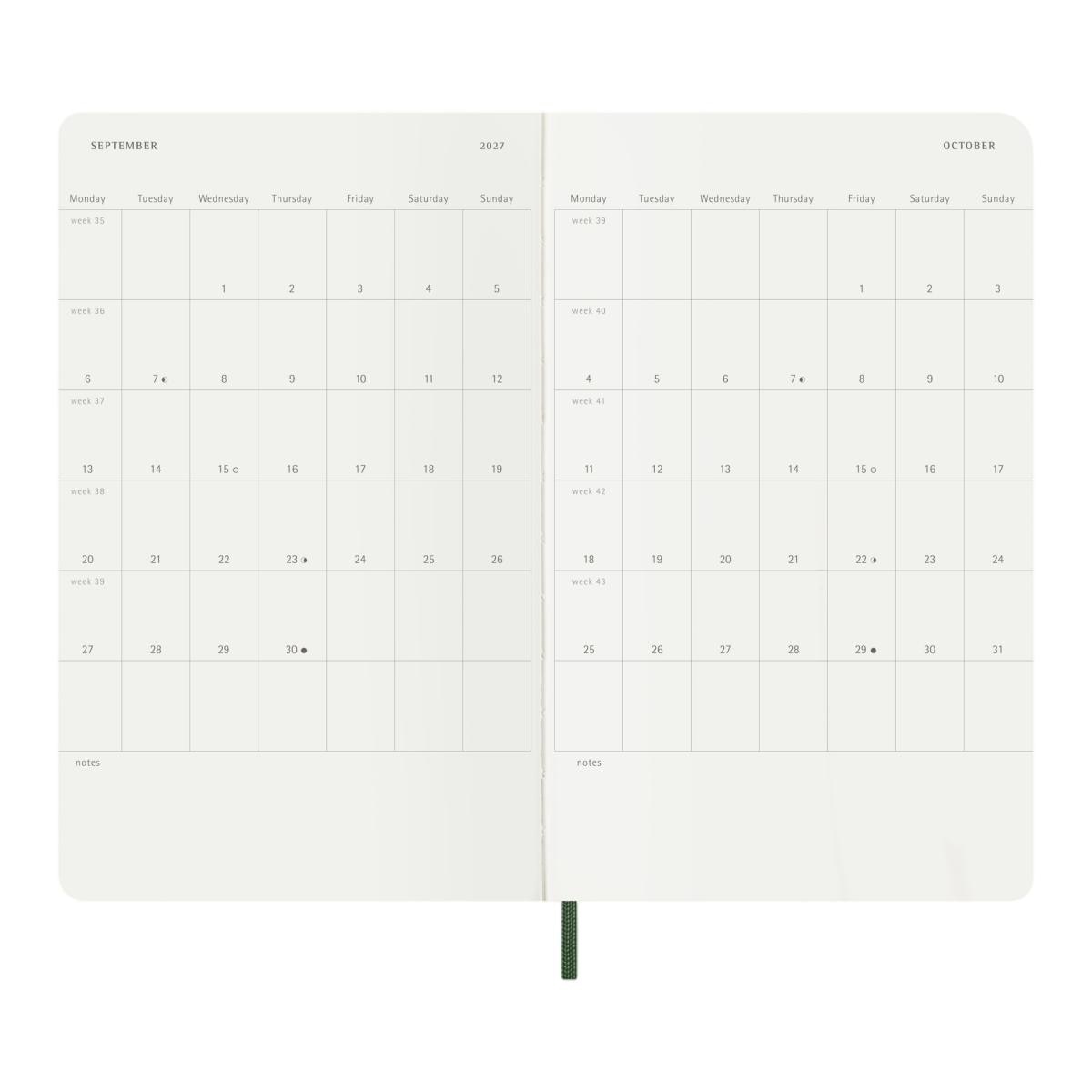 Agenda Semanal 18 Meses 2026-2027 A5 Soft Verde Myrtle Verde-5