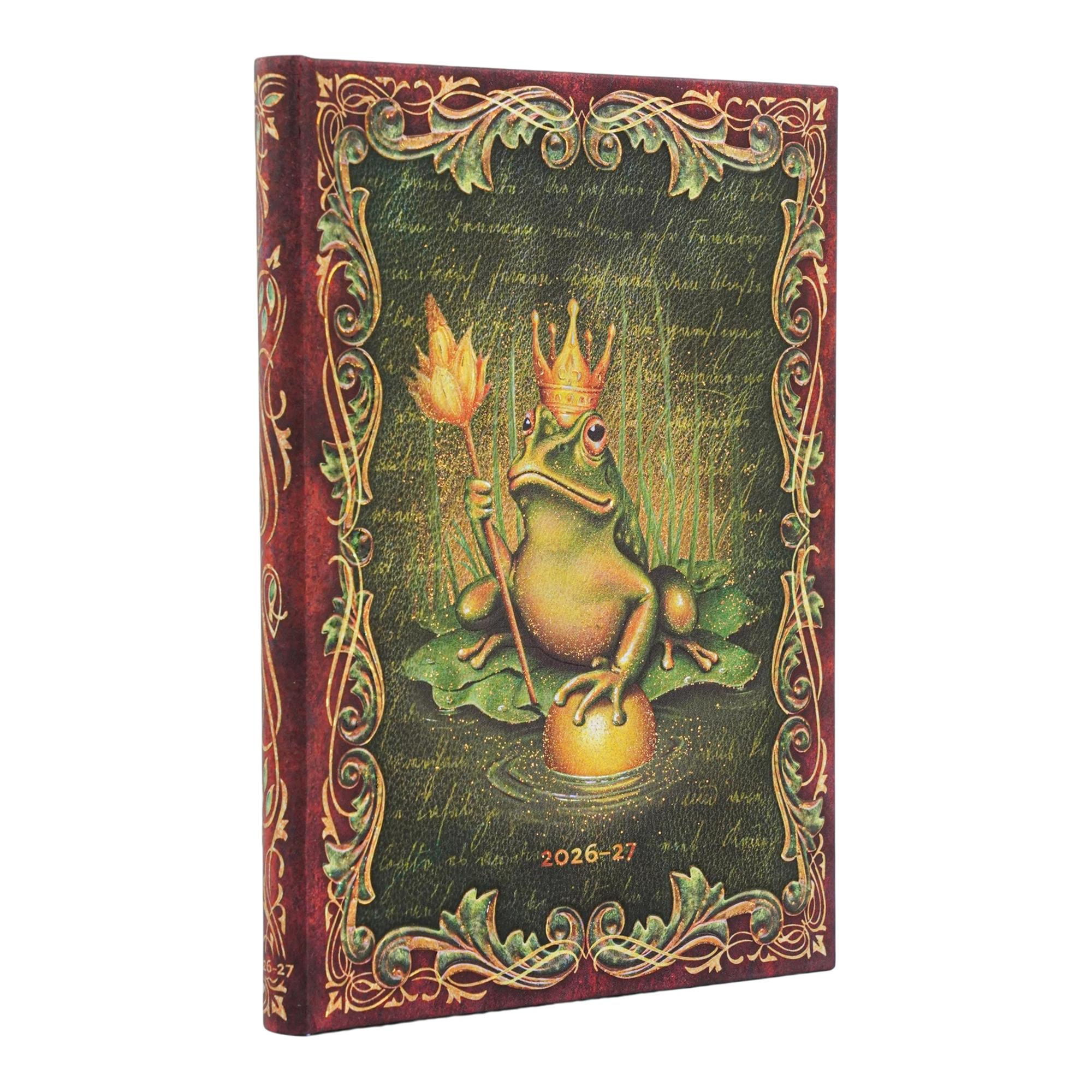 Agenda de 13 Meses (Sept26-Sept27) Los hermanos Grimm, El príncipe rana Midi (125x180mm) Apaisada de 176 páginas Paperblanks verde Verde-1