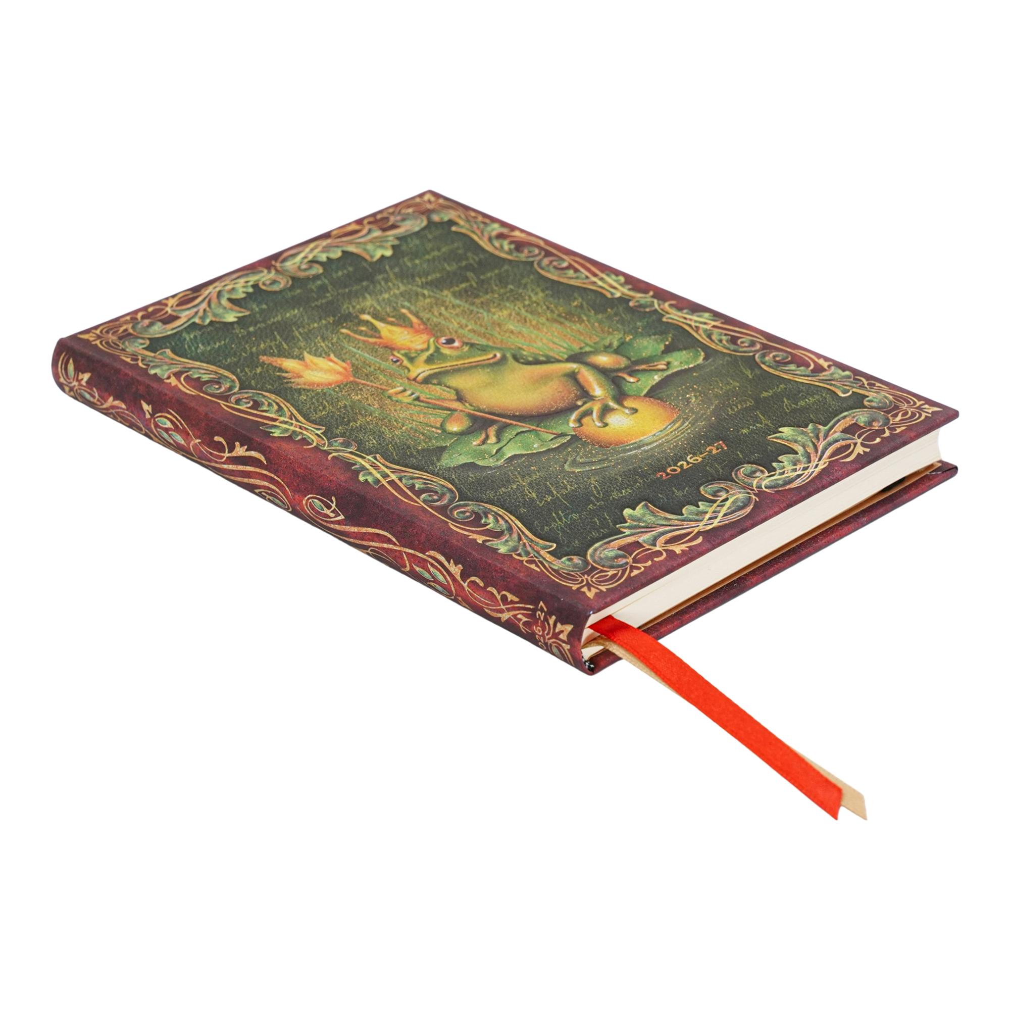 Agenda de 13 Meses (Sept26-Sept27) Los hermanos Grimm, El príncipe rana Midi (125x180mm) Apaisada de 176 páginas Paperblanks verde Verde-2