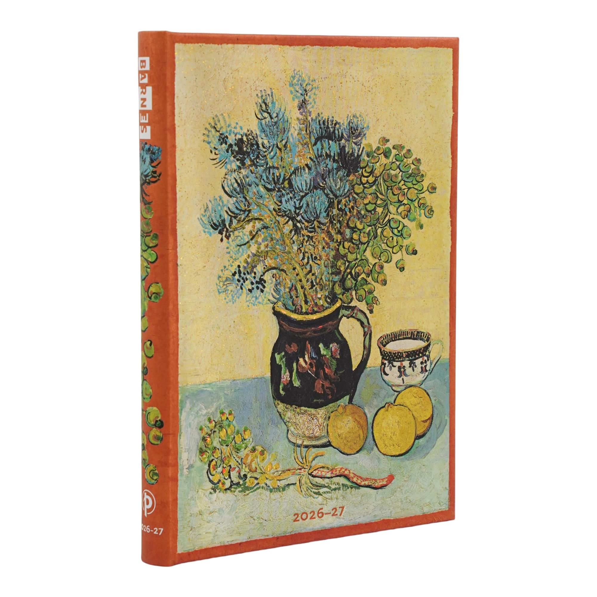 Agenda de 13 Meses (Sept26-Sept27) Naturaleza muerta de Van Gogh Midi (125x180mm) Apaisada de 176 páginas Paperblanks amarillo Amarillo-1