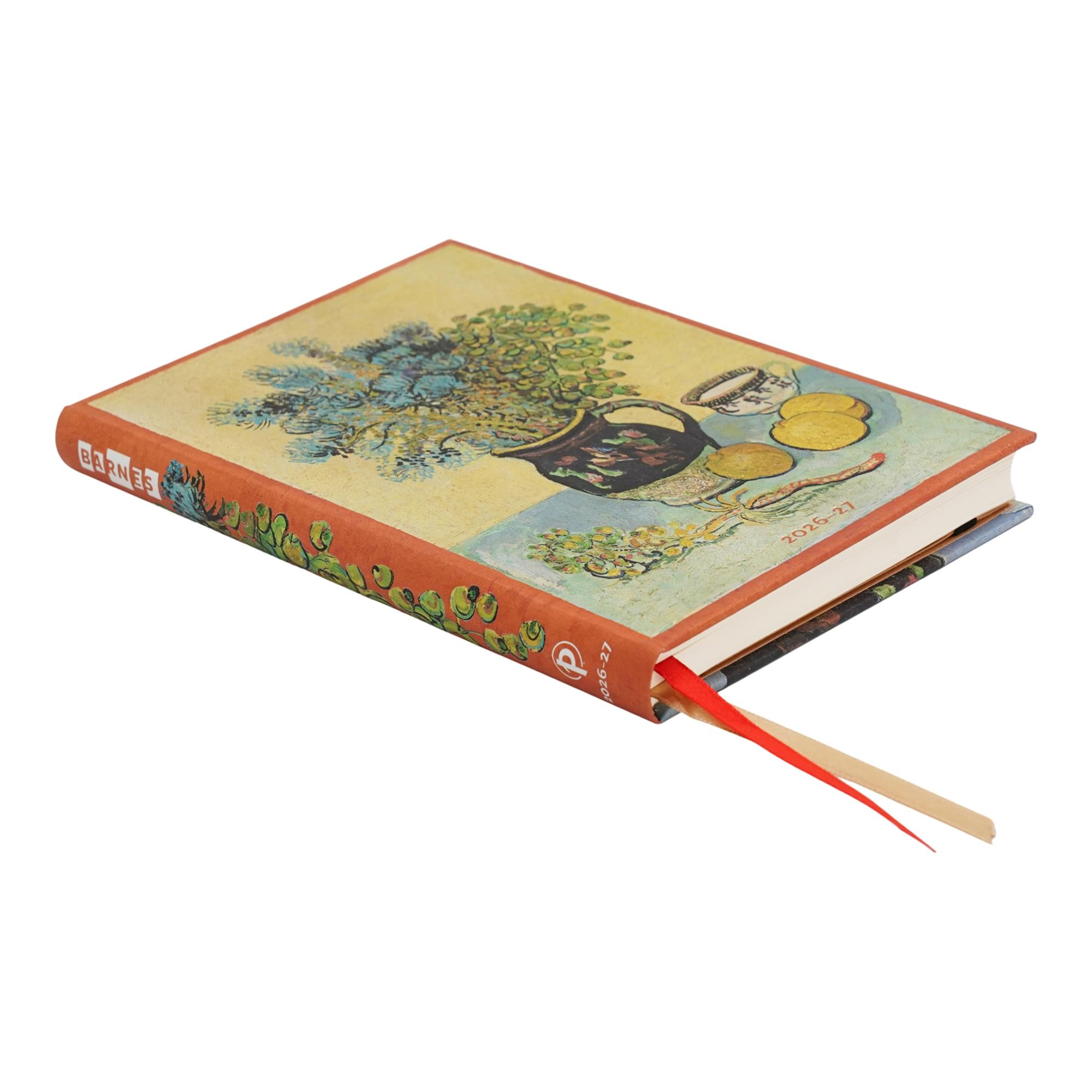 Agenda de 13 Meses (Sept26-Sept27) Naturaleza muerta de Van Gogh Midi (125x180mm) Apaisada de 176 páginas Paperblanks amarillo Amarillo-2