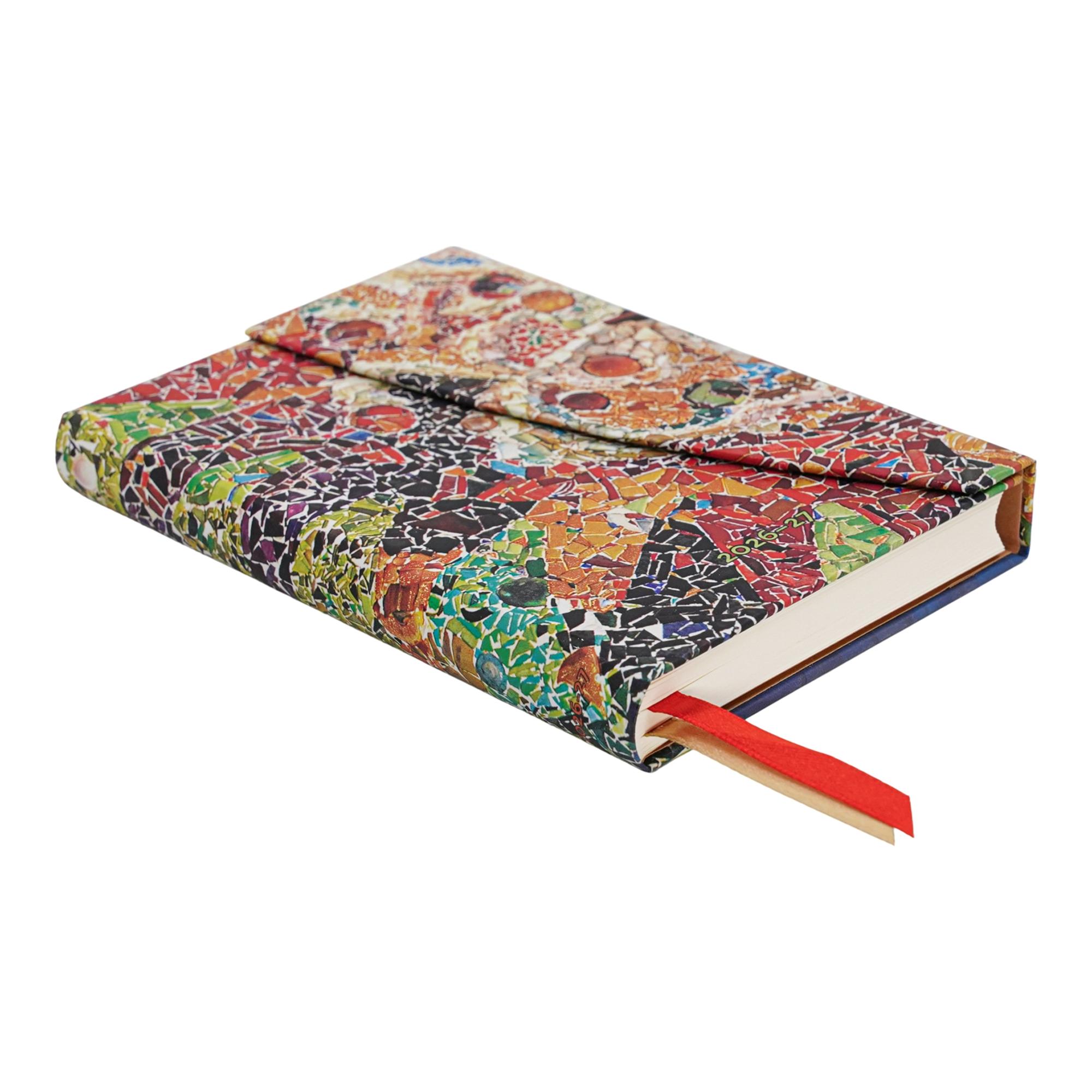 Imagen 2 de Agenda de 18 Meses (Jul 26 - Dic 27) Sol de Gaudí Mini (95x140mm) Apaisada de 224 páginas Paperblanks naranja Naranja