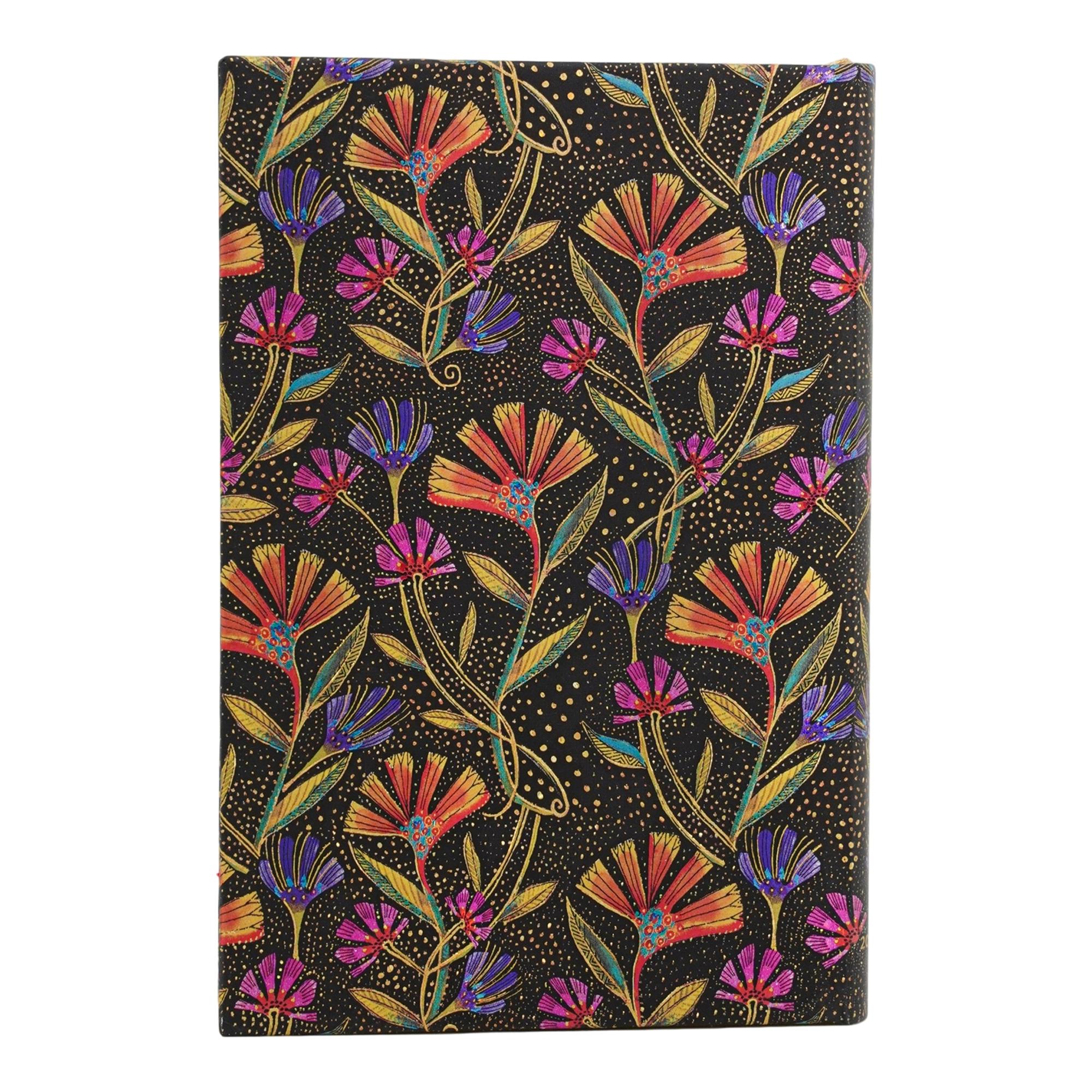 Agenda de 18 Meses (Jul 26 - Dic 27) Flores silvestres Mini (90x140mm) Apaisada de 224 páginas Paperblanks negro Negro-3