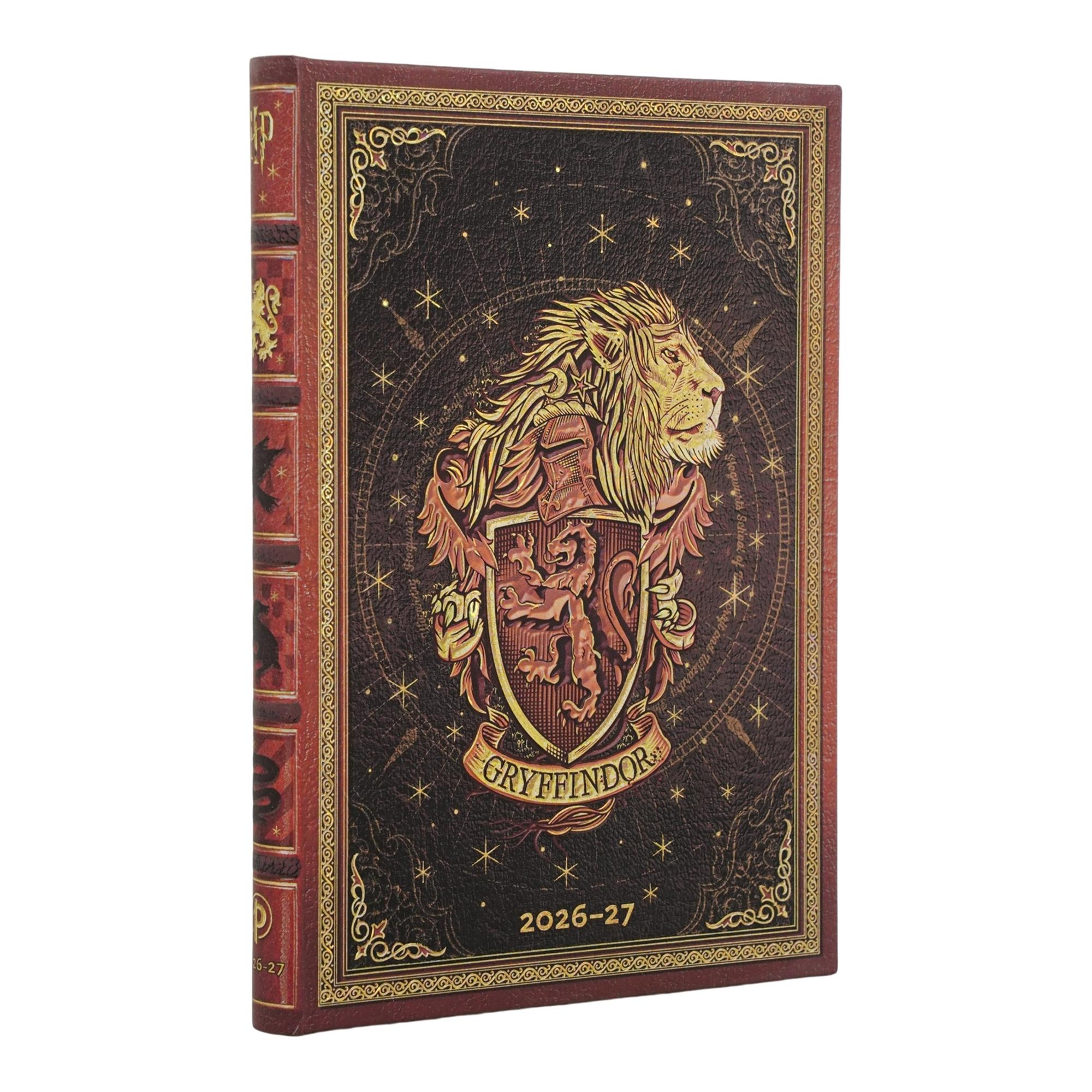 Agenda de 18 Meses (Jul 26 - Dic 27) Harry Potter Casa Gryffindor Midi (125x180mm) Apaisada de 224 páginas Paperblanks rojo Rojo-1